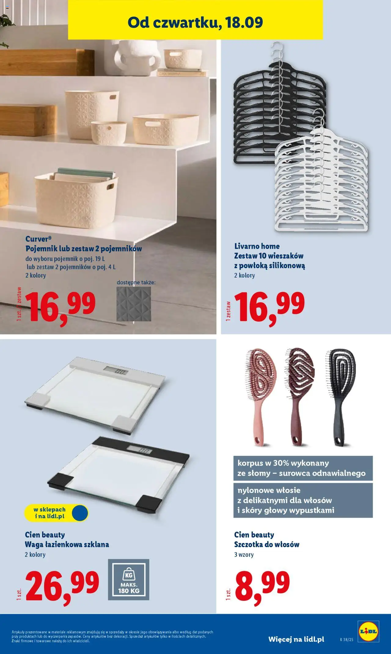 Lidl Katalog od 15.09.2025 | Strona: 37 | Produkty: Waga, Waga łazienkowa, Szczotka