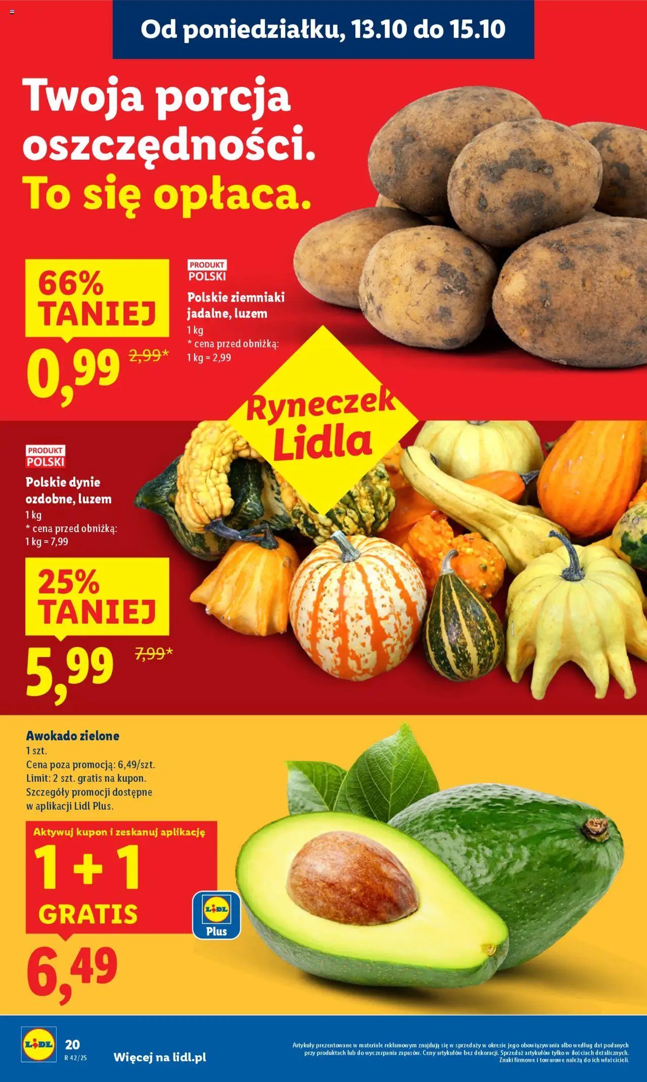 Lidl Gazetka od 13.10.2025 | Strona: 20 | Produkty: Awokado, Ziemniaki