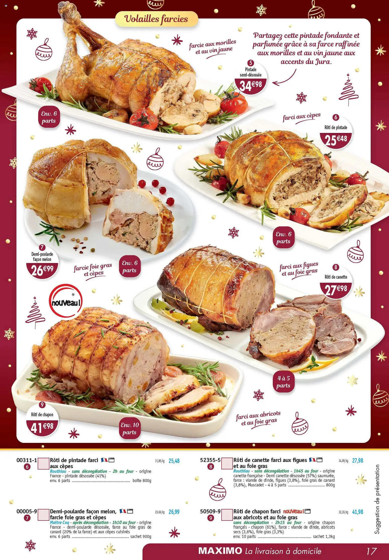 {H1} | Page: 17 | Produits: Foie Gras de Canard, Melon, Abricots, Pintade