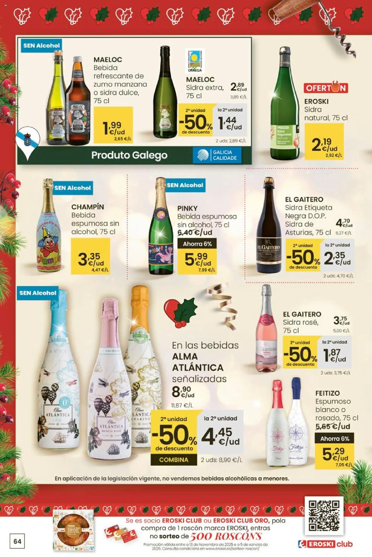 Eroski - Navidad  │ válido desde el 18.12.2025 | Página: 64 | Productos: Ροζ πιπέρι, Manzana