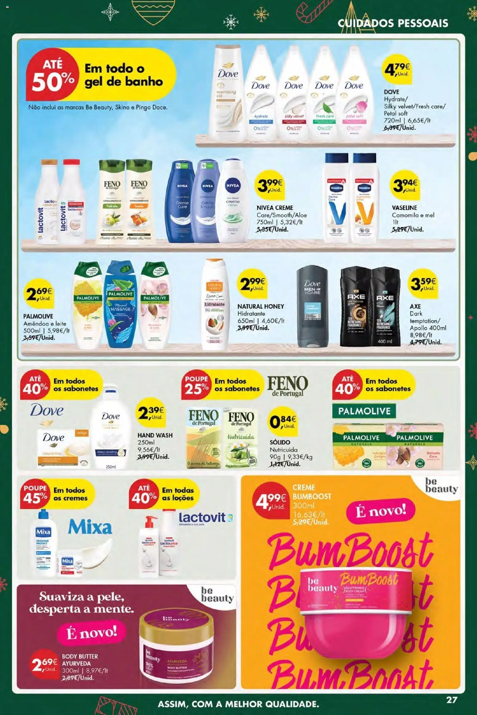 Pingo Doce Poupe Esta Semana Açores │ válido de 18.12.2025 | Página: 27 | Produtos: Gel de banho, Leite, Banho, Mel