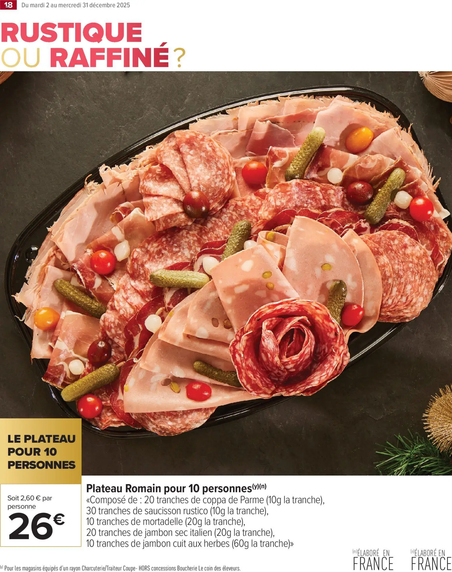 {H1} | Page: 18 | Produits: Saucisson, Plateau, Jambon