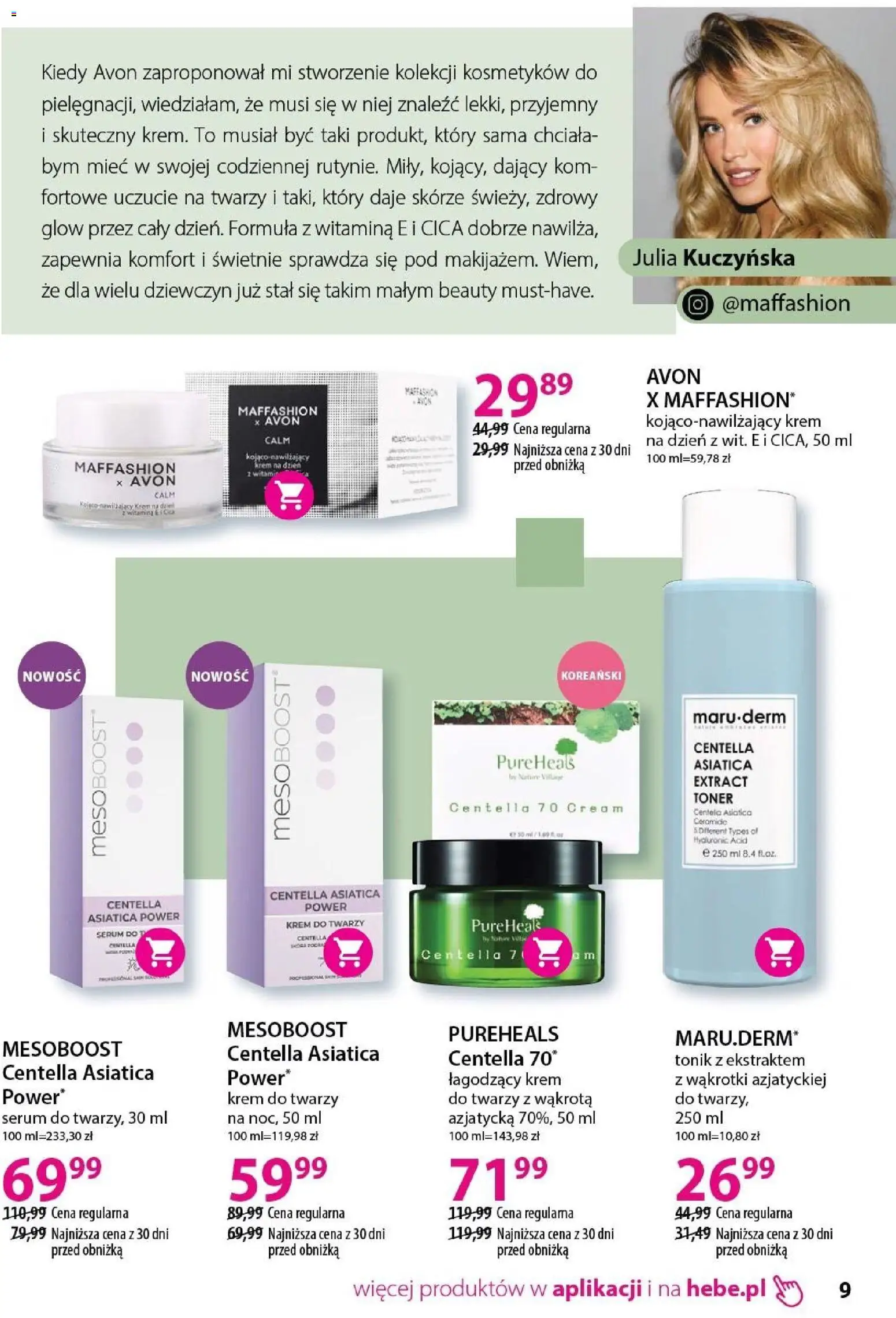 Hebe gazetka - Katalog od 18.04.2026 | Strona: 9 | Produkty: Toner, Krem, Krem do twarzy, Tonik