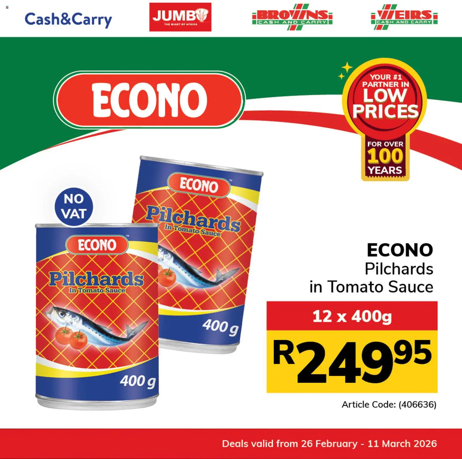 New Jumbo catalogue – valid from 26.02.2026 | Page: 2 | Products: Pilchards, Tomato sauce, Sauce