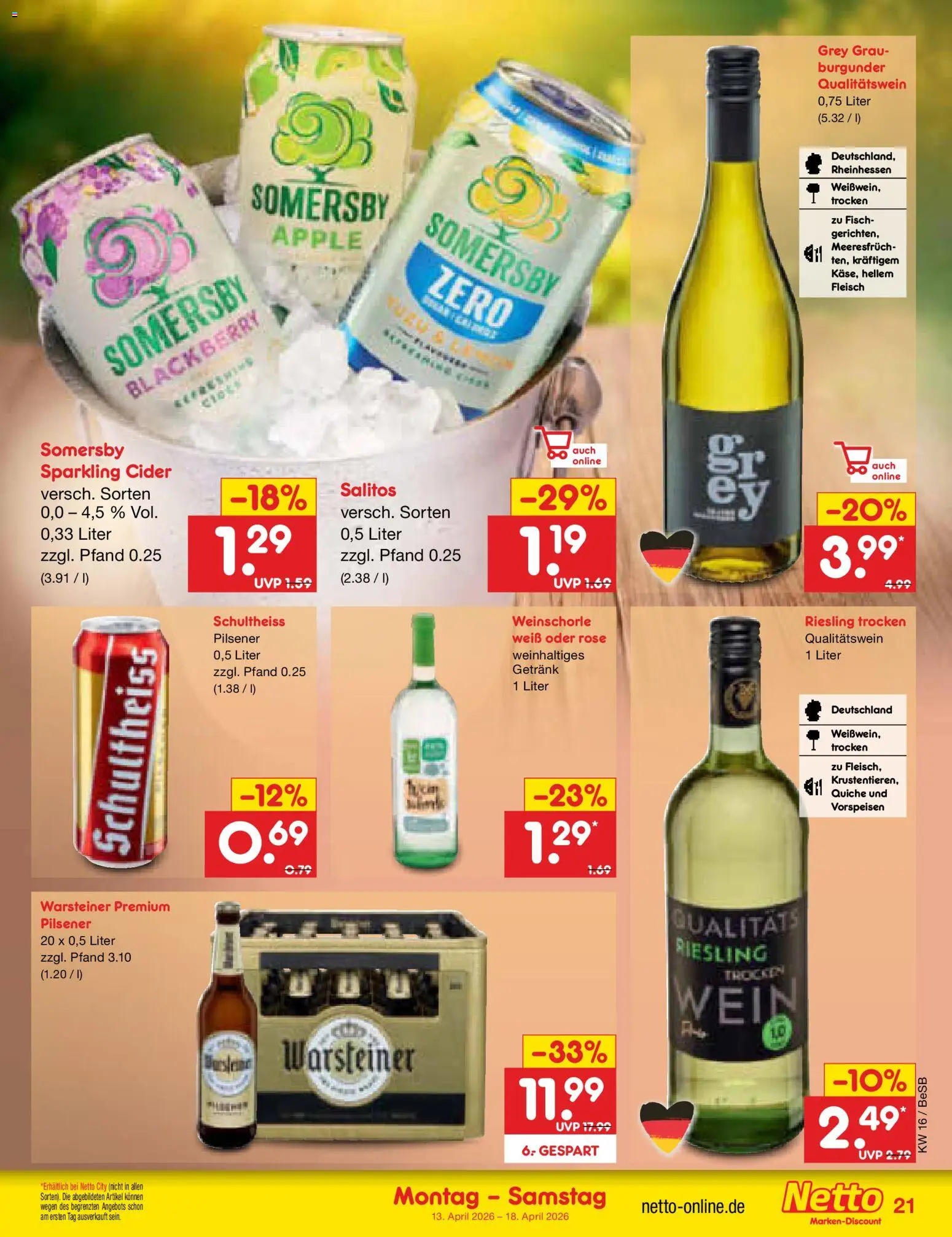 Netto Marken-Discount Prospekt 	 – gültig ab 13.04.2026 | Seite: 29 | Produkte: Apple, Fisch, Warsteiner, Fleisch