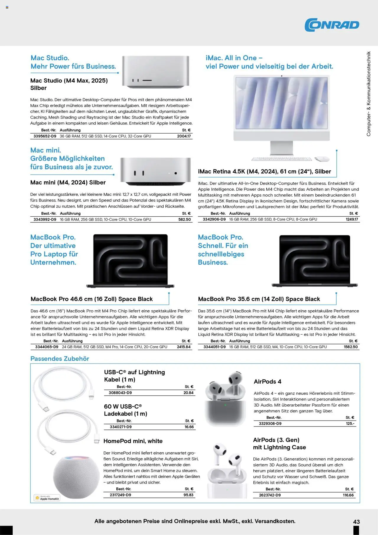 Conrad Aktionskatalog gültig ab 25.08.2025 | Seite: 45 | Produkte: Computer, Kamera, Kabel, Macbook