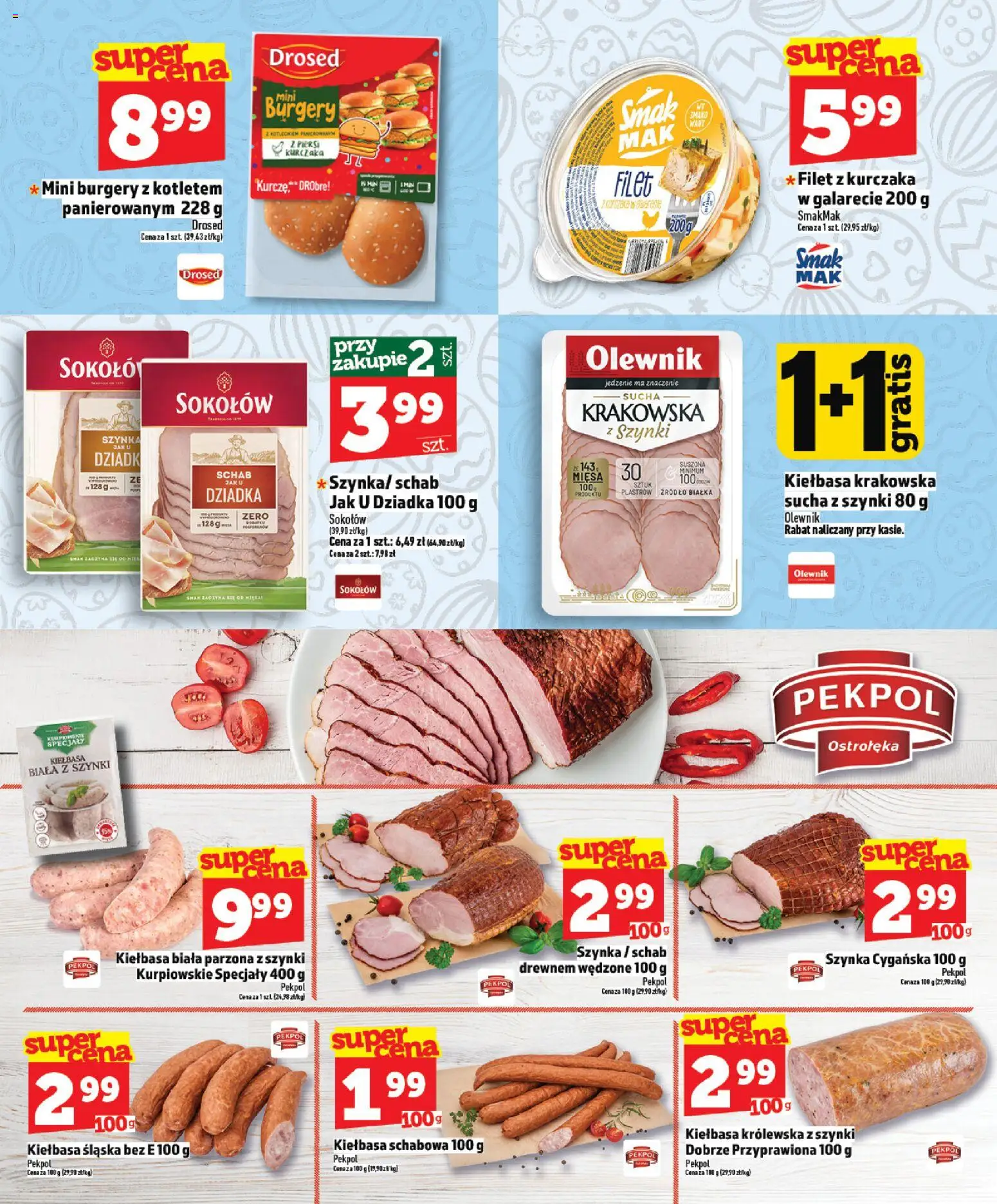 Topaz gazetka - Ceny małe na stałe od 26.03.2026 | Strona: 13 | Produkty: Piersi, Filet z kurczaka, Kiełbasa biała z szynki, Kiełbasa krakowska