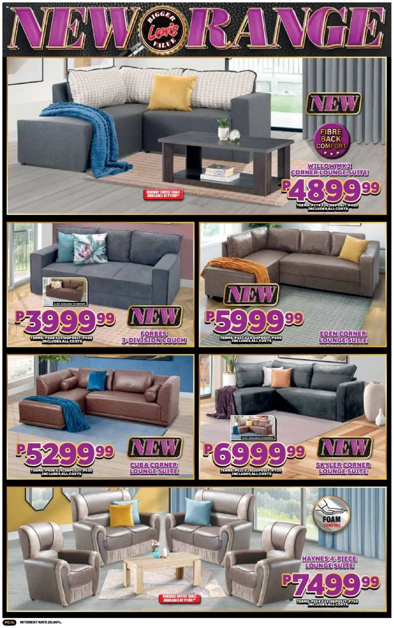 New Lewis Stores catalogue – valid from 01.10.2025 | Page: 10 | Products: Coffee table, Table, Lounge suite, Foam