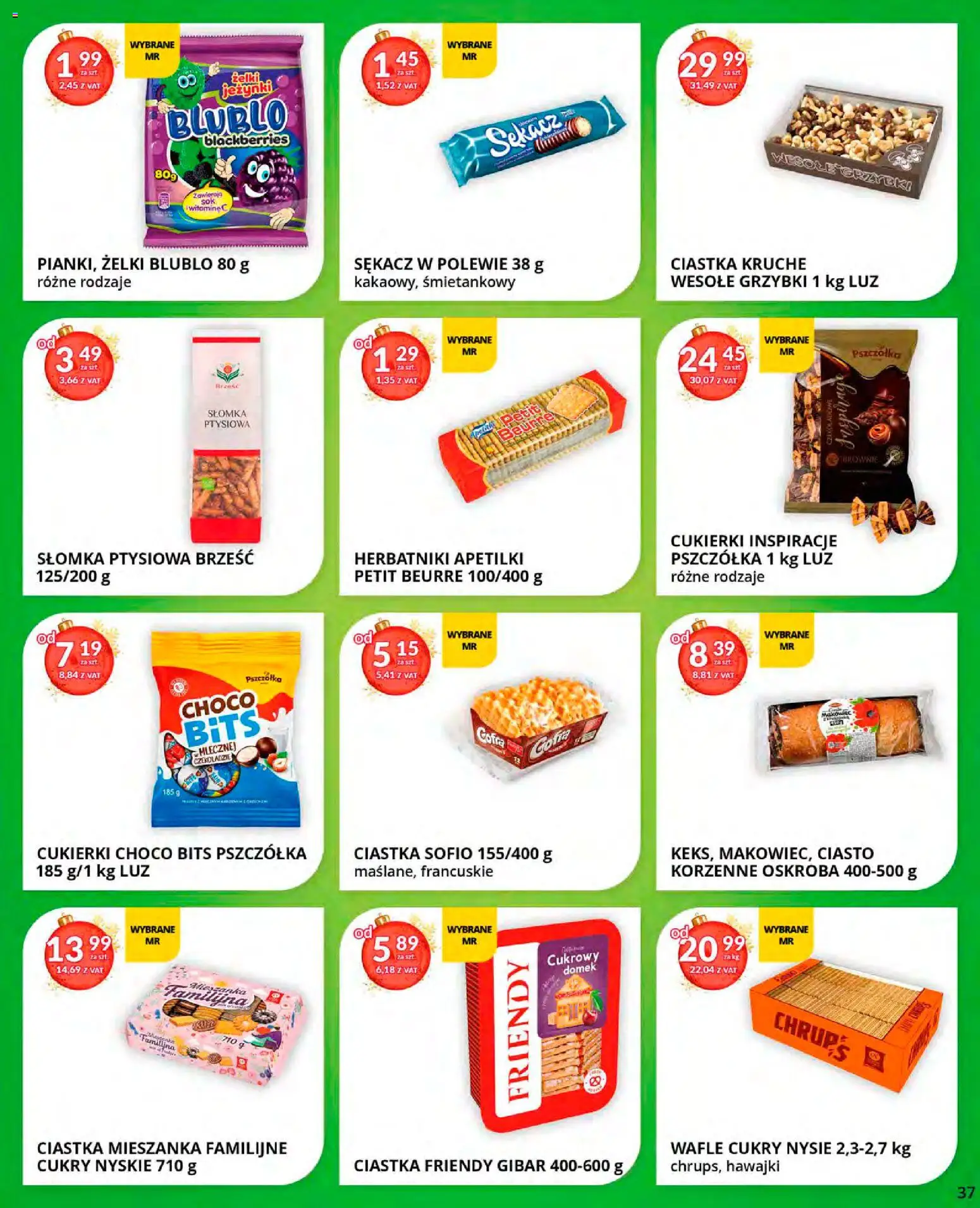 Eurocash Gazetka od 15.12.2025 | Strona: 37 | Produkty: Wesołe grzybki, Ciasto, Herbatniki, Cukierki