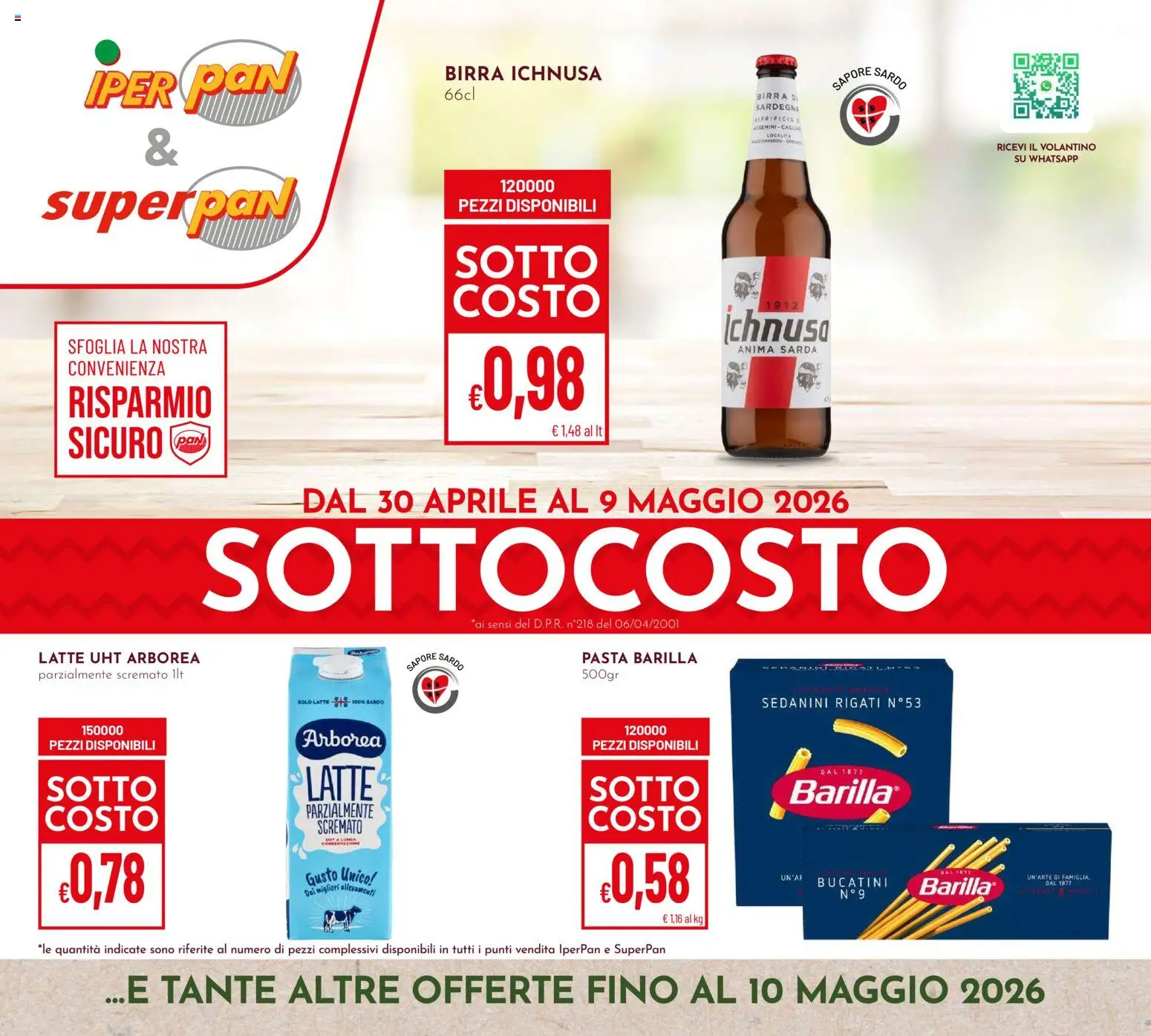 Volantino Pan del 30.04.2026 | Pagina: 1 | Prodotti: Birra, Latte, Pasta