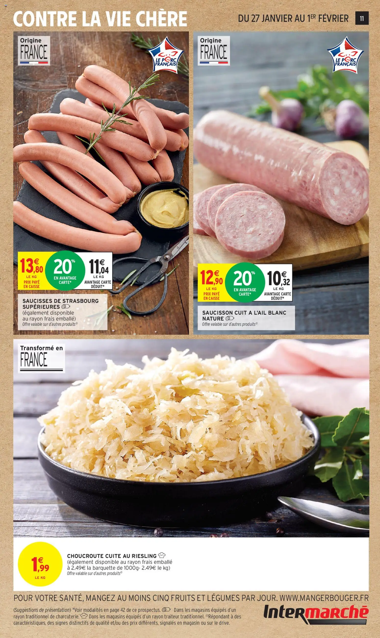 {H1} | Page: 11 | Produits: Saucisson, Choucroute cuite