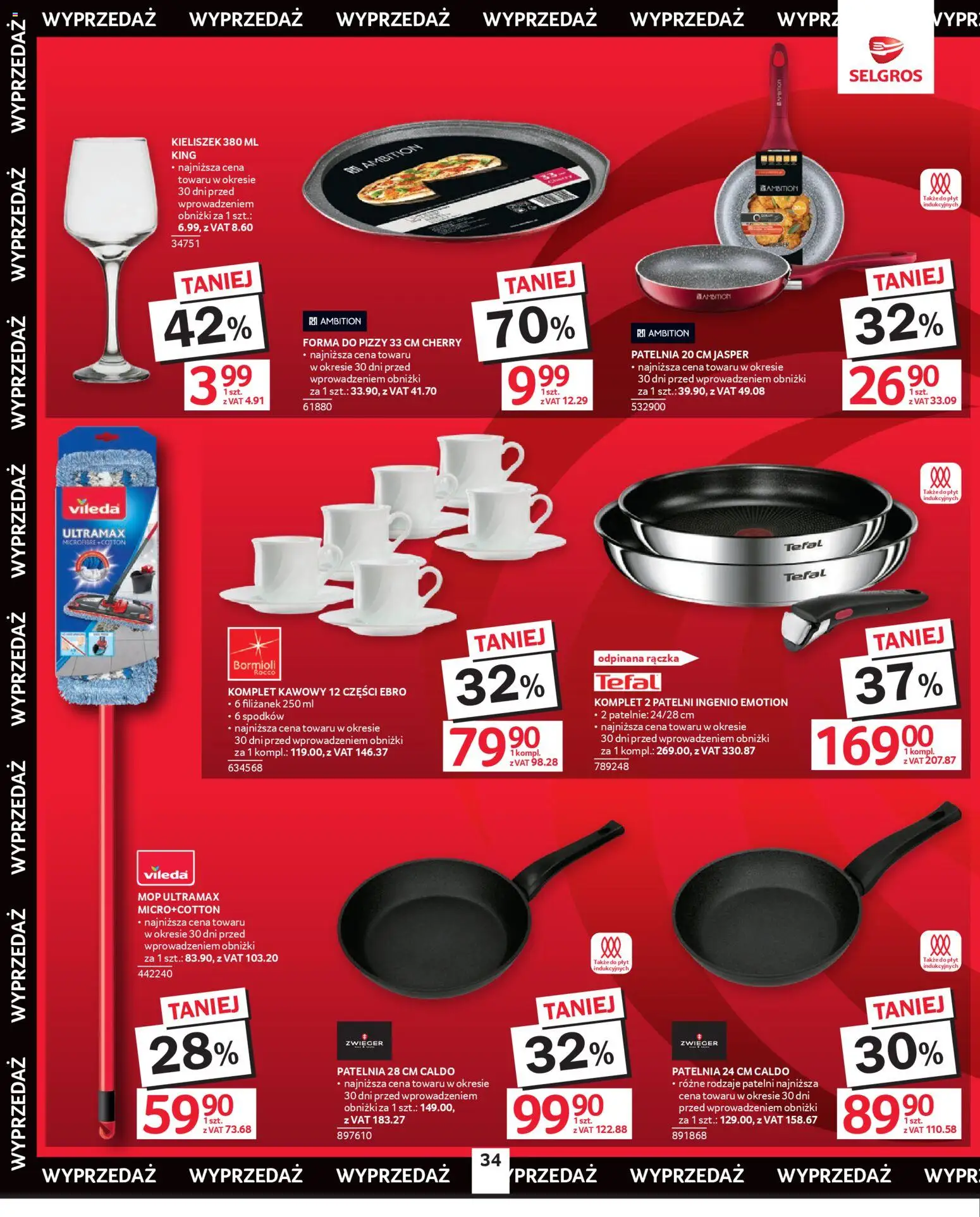 Selgros cash&carry Gazetka - Oferta przemysłowa od 04.12.2025 | Strona: 36 | Produkty: Patelnie, Patelnia, Vileda, Tefal