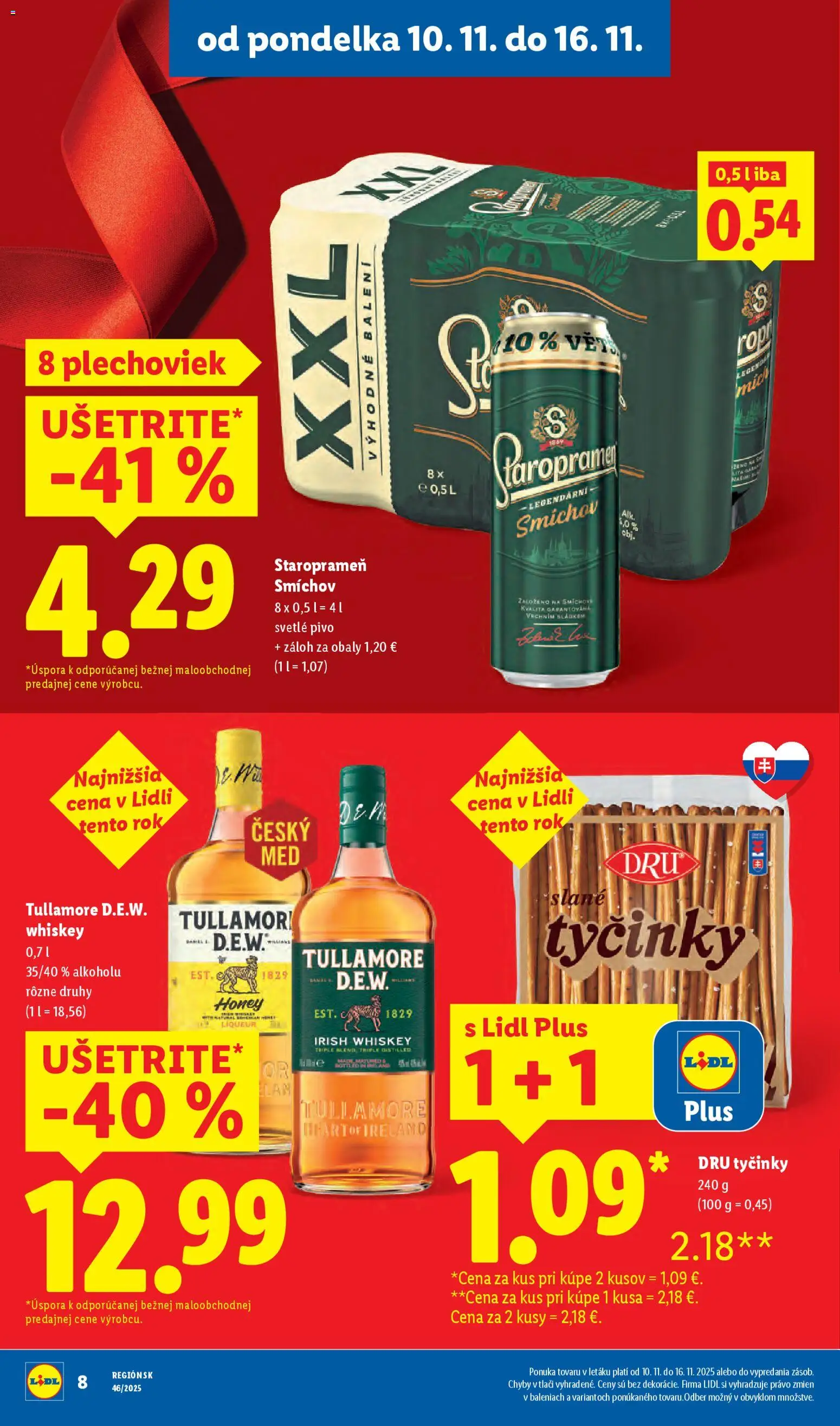 Nové Lidl akcie – leták je platný od 13.11.2025 | Strana: 16 | Produkty: Pivo, Staropramen