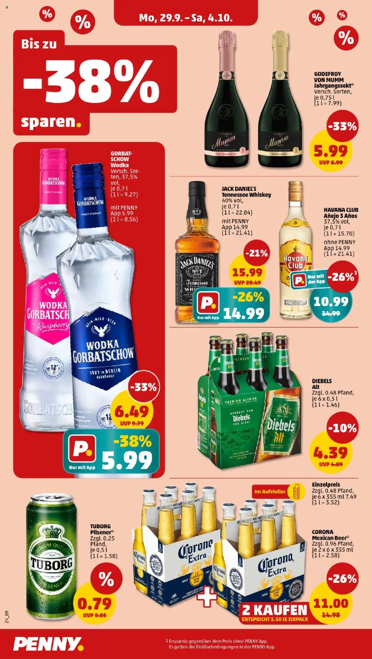 Penny - Nordrhein - Westfalen – gültig ab 29.09.2025 | Seite: 22 | Produkte: Havana club, Jack Daniel's, Wodka, Whiskey