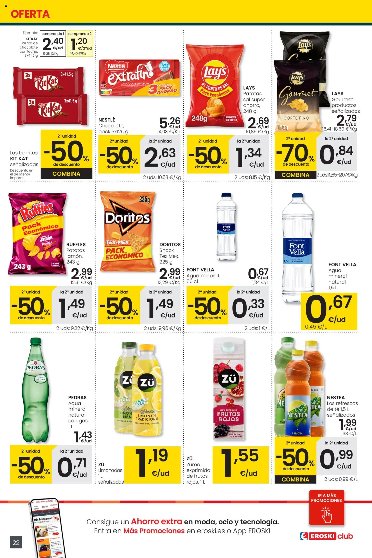 Eroski - Center │ válido desde el 05.01.2026 | Página: 22 | Productos: Leche, Chocolate, Ροζ πιπέρι, Té