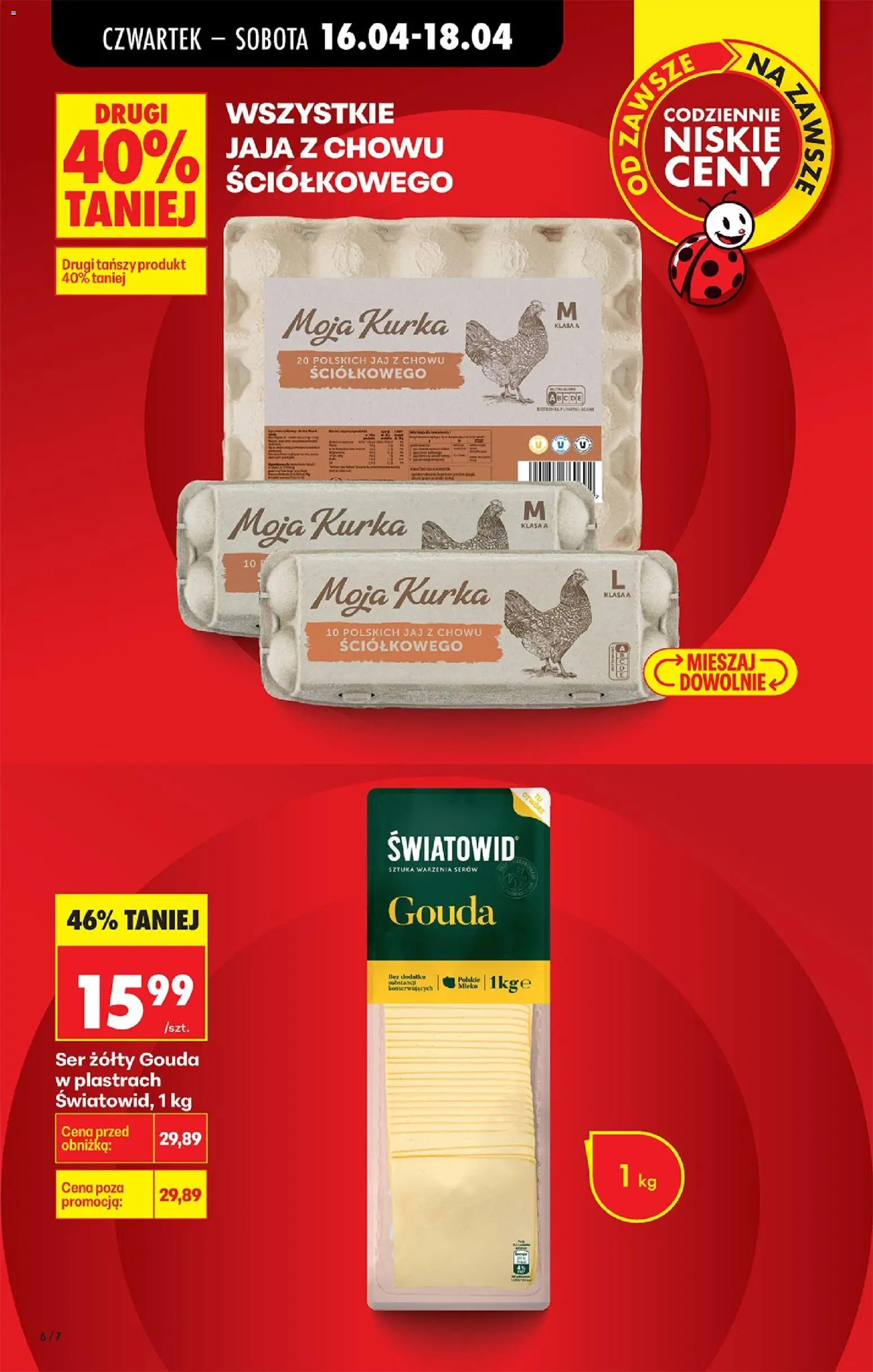Biedronka gazetka od czwartku od 16.04.2026 | Strona: 8 | Produkty: Ser żółty, Ser, Jaja