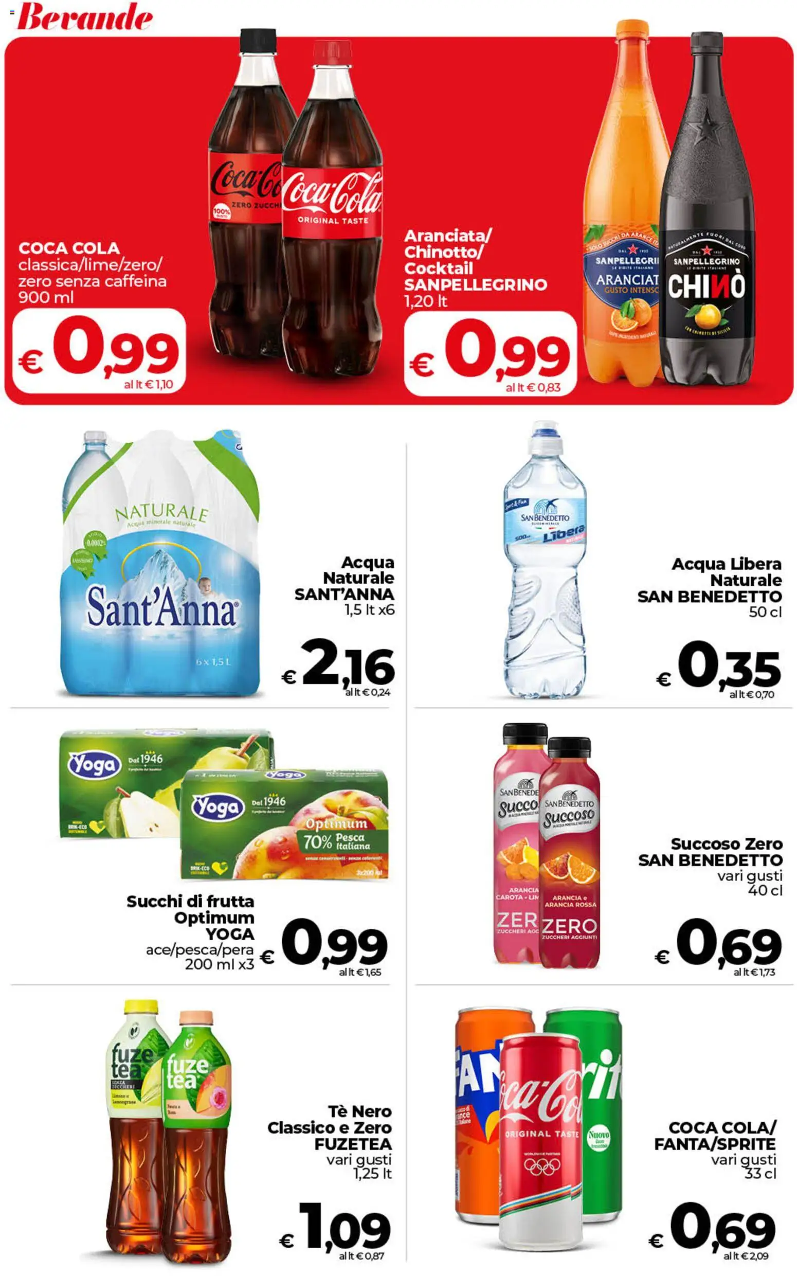 Volantino COOP del 07.04.2026 | Pagina: 38 | Prodotti: Succo, Pesca, Acqua minerale, Coca Cola Zero