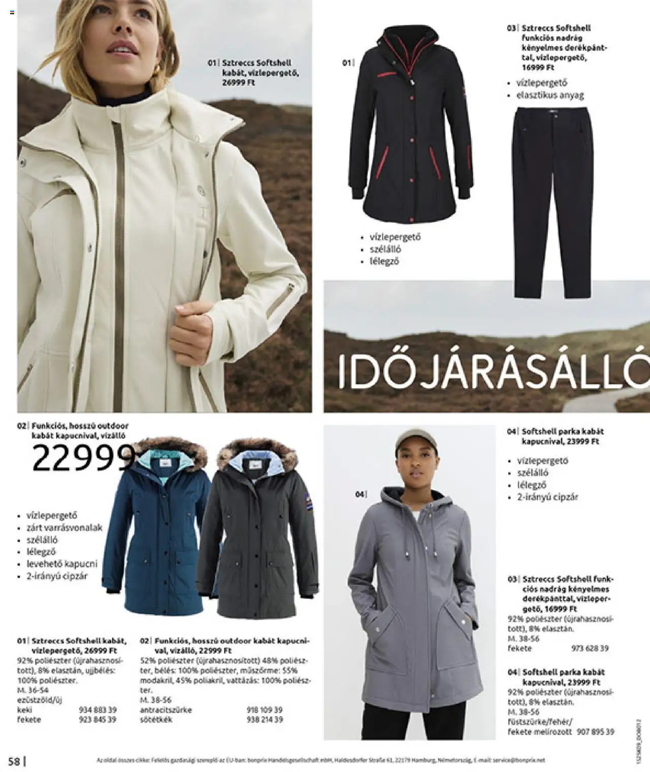 Bonprix akciós ujság - amely érvényes a következő dátumtól: 22.09.2025 | Oldal: 60 | Termékek: Parka, Kapucni, Kabát, Nadrág
