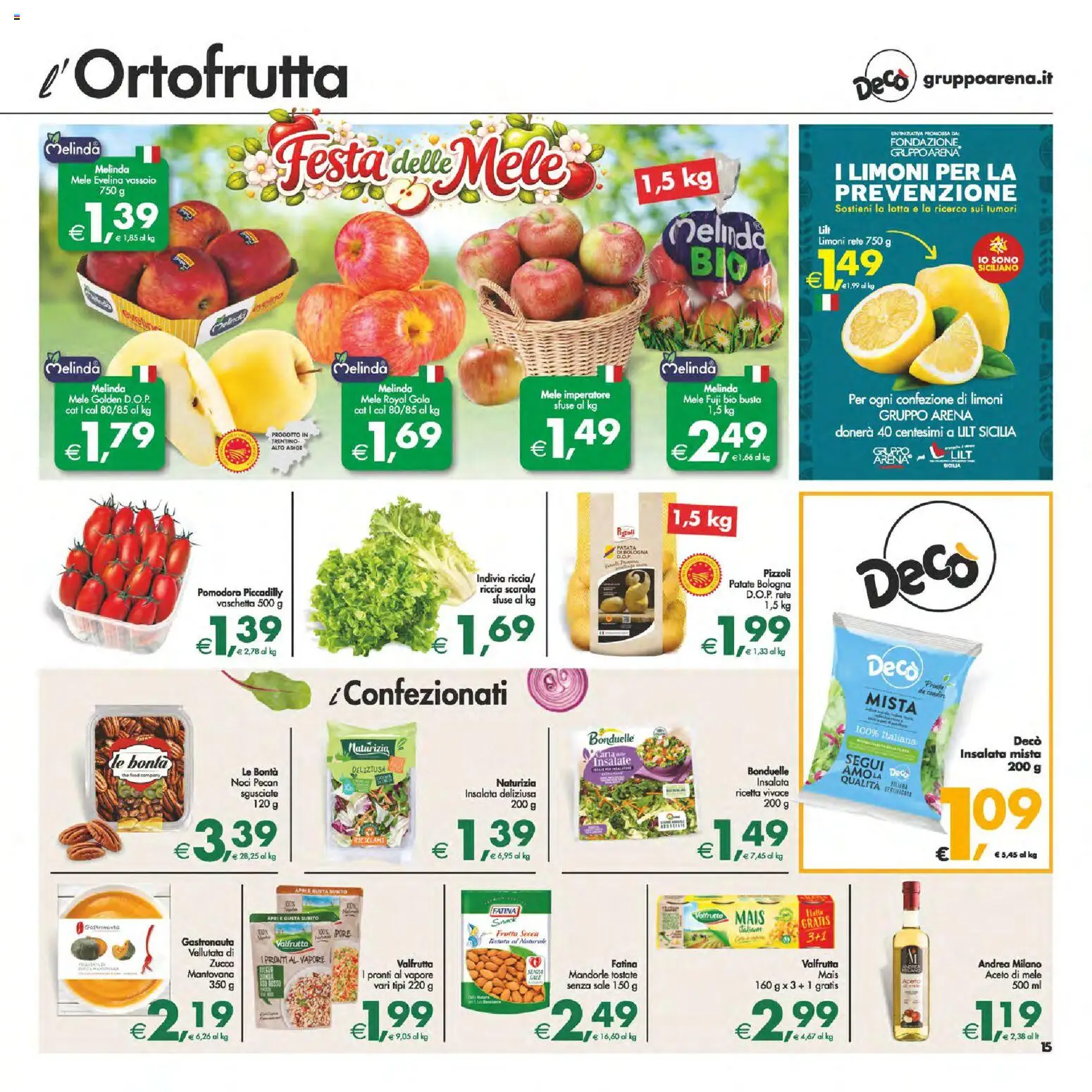 Volantino Decò del 10.03.2026 | Pagina: 15 | Prodotti: Frutta, Sale, Aceto, Mais