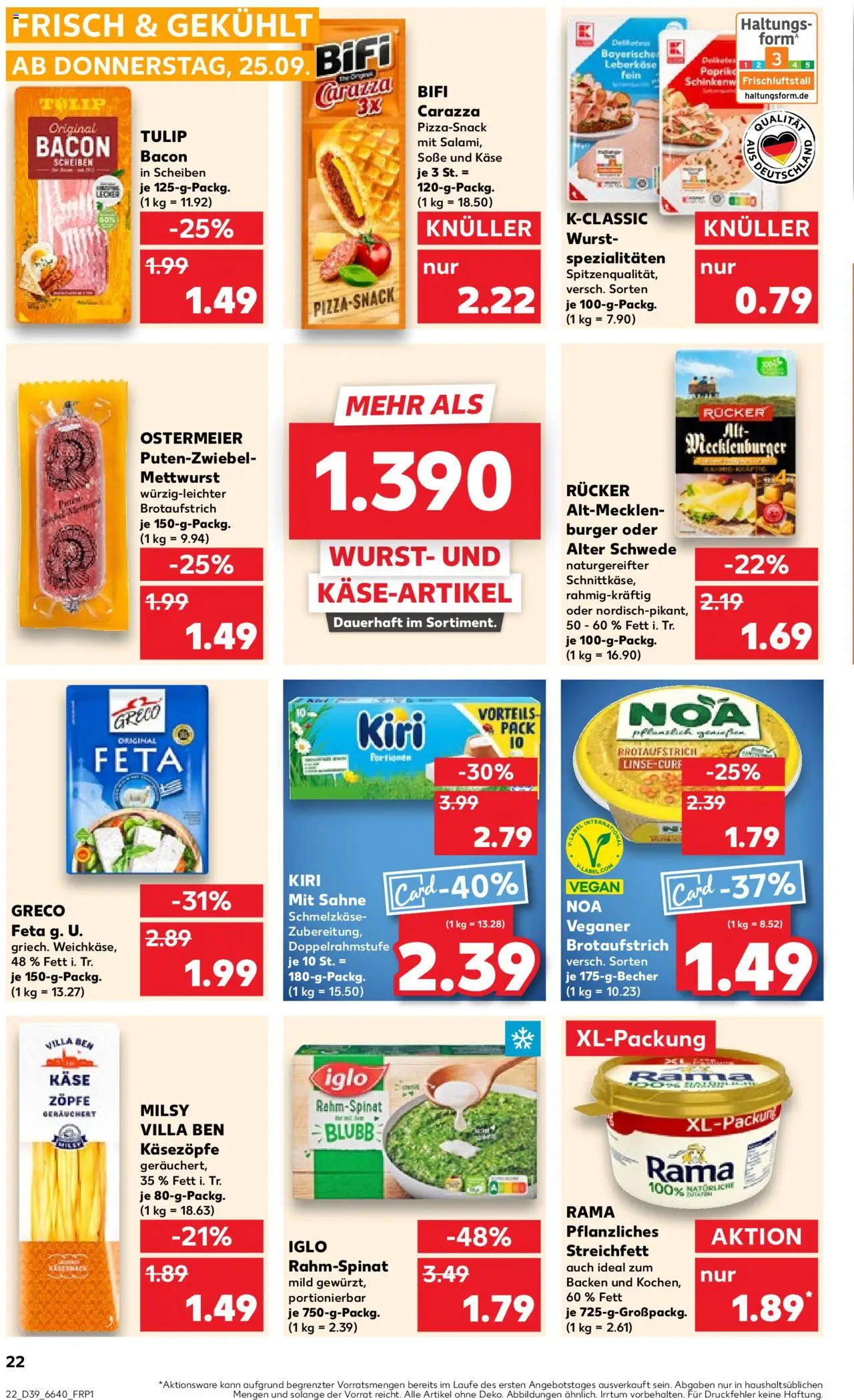 Kaufland Prospekt 	 – gültig ab 25.09.2025 | Seite: 22 | Produkte: Bifi, Burger, Soße, Wurst