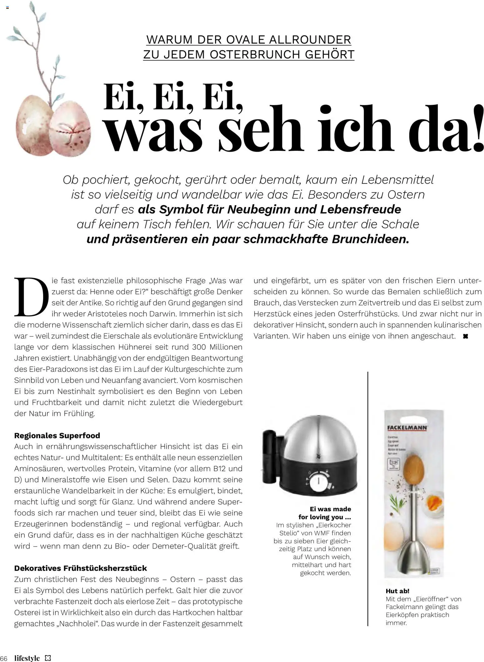 Müller Magazine Lifestyle 2/26 gültig ab 01.03.2026 | Seite: 66 | Produkte: Hut, Libacomb, Tisch, Eier