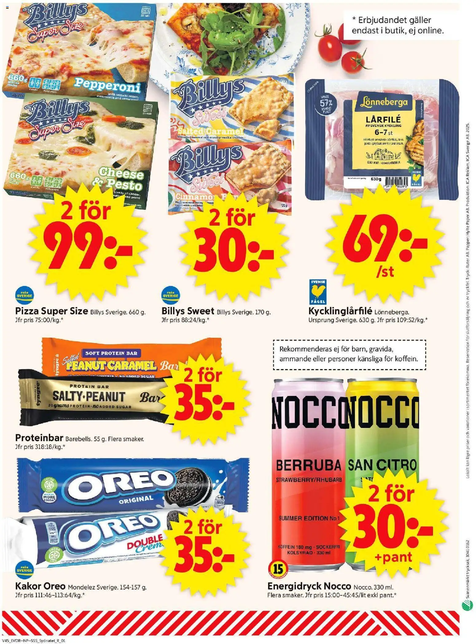 ICA Supermarket reklamblad aktuell från 03.11.2025 | Sida: 10 | Produkter: Galler, Oreo, Pizza, Energidryck