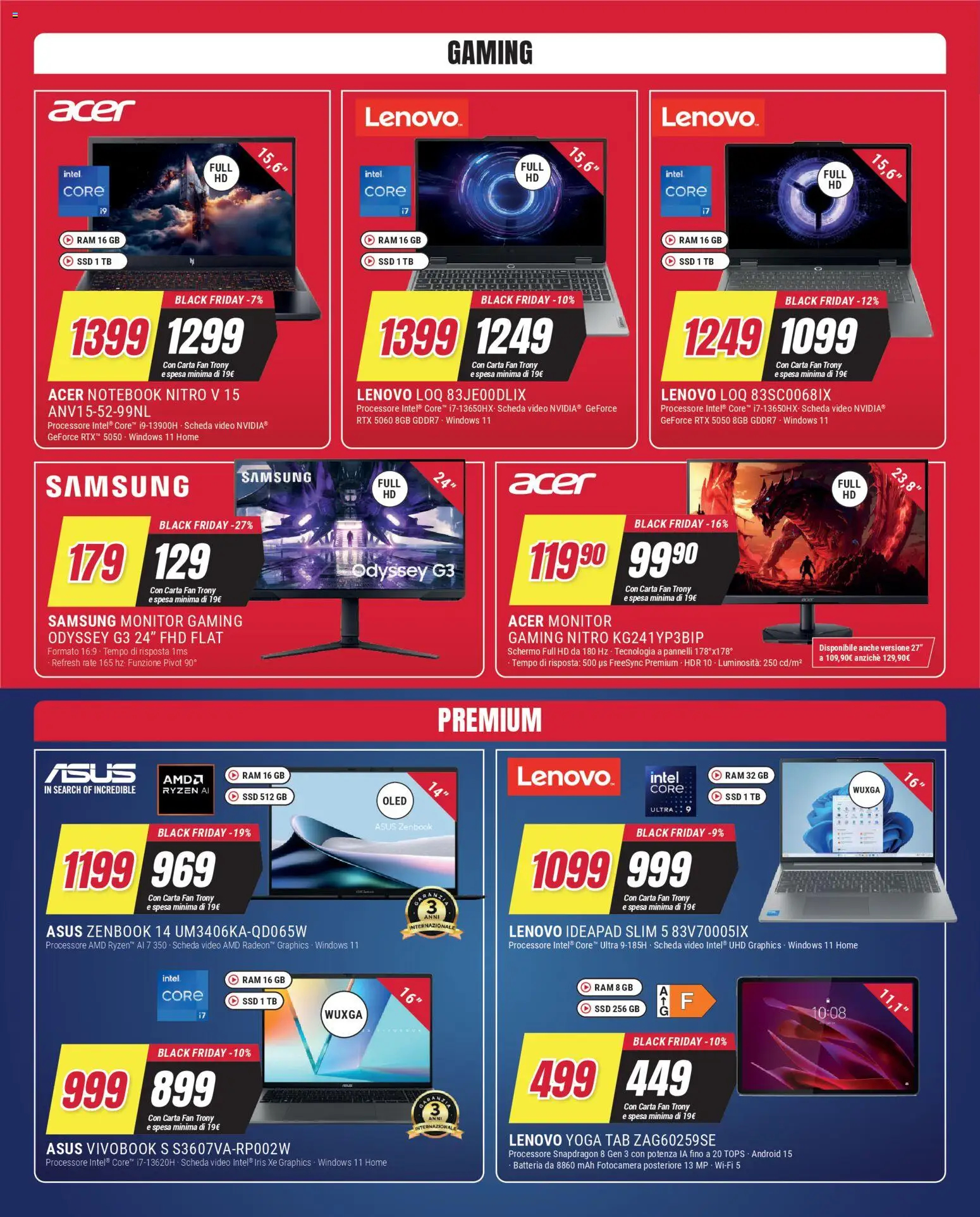 Volantino Trony del 19.03.2026 | Pagina: 16 | Prodotti: Monitor, Notebook, Video, Batteria