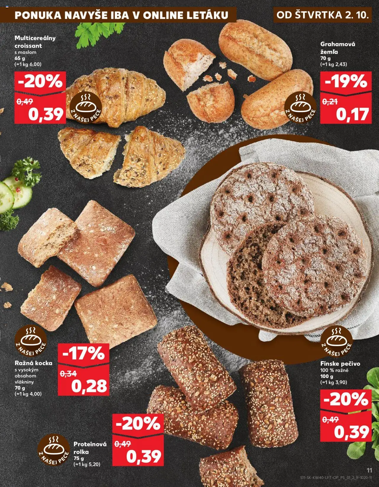 Nové Kaufland akcie – leták je platný od 02.10.2025 | Strana: 11 | Produkty: Croissant, Protein, Pec