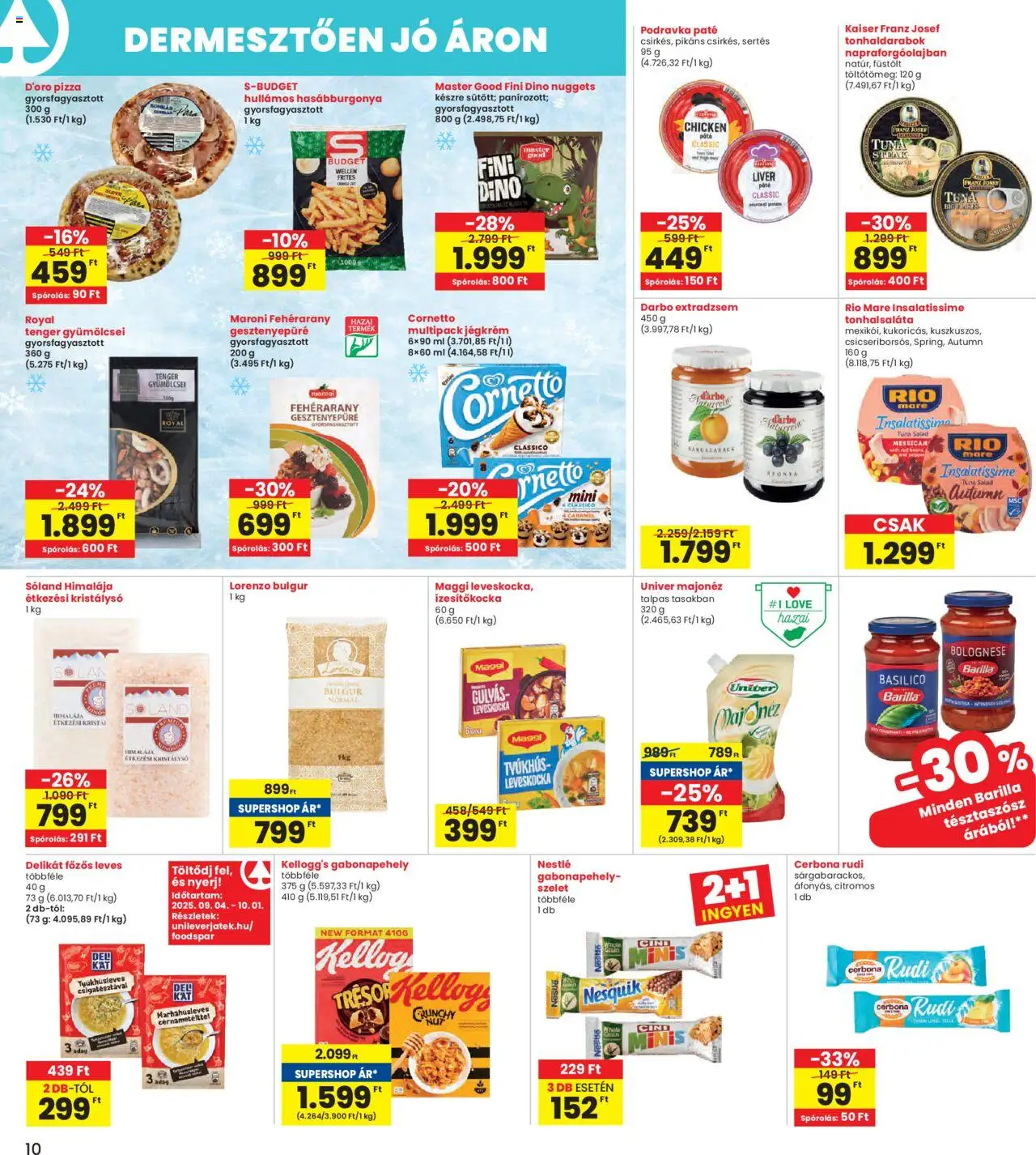 Interspar akciós ujság - amely érvényes a következő dátumtól: 25.09.2025 | Oldal: 10 | Termékek: Sárgabarack, Leveskocka, Maggi, Tenger gyümölcsei
