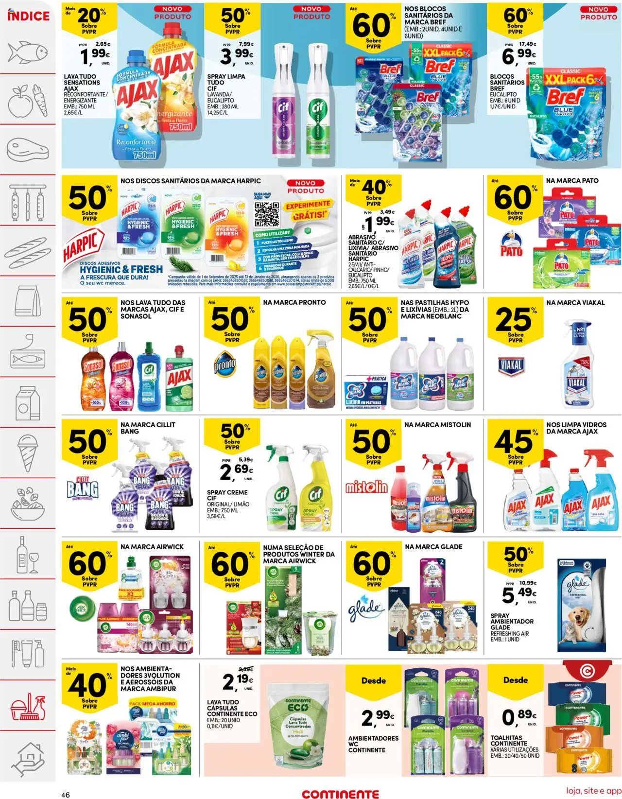 Continente folheto │ válido de 21.10.2025 | Página: 46 | Produtos: Flores, Limpa vidros, Creme
