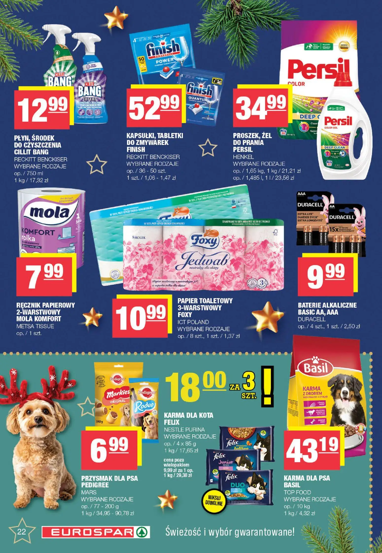 Spar Gazetka - Eurospar od 08.12.2025 | Strona: 22 | Produkty: Papier toaletowy, Pedigree, Karma dla kota, Karma dla psa