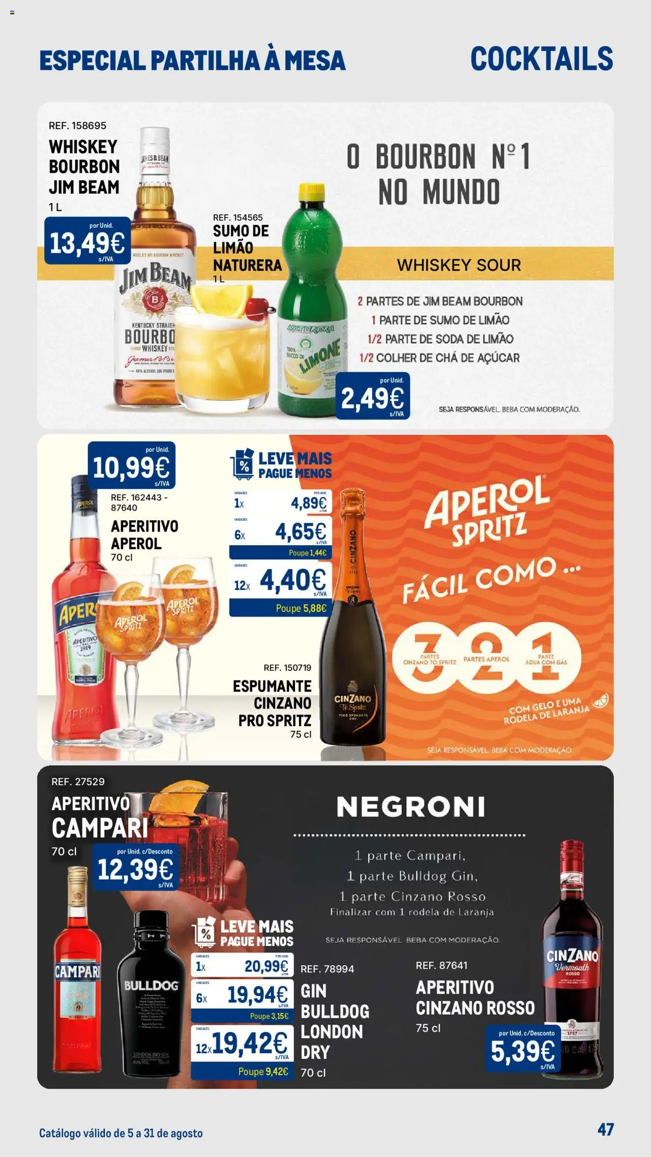 Makro - Especial Partilha à Mesa │ válido de 05.08.2025 | Página: 47 | Produtos: Espumante, Sumo, Açúcar, Soda
