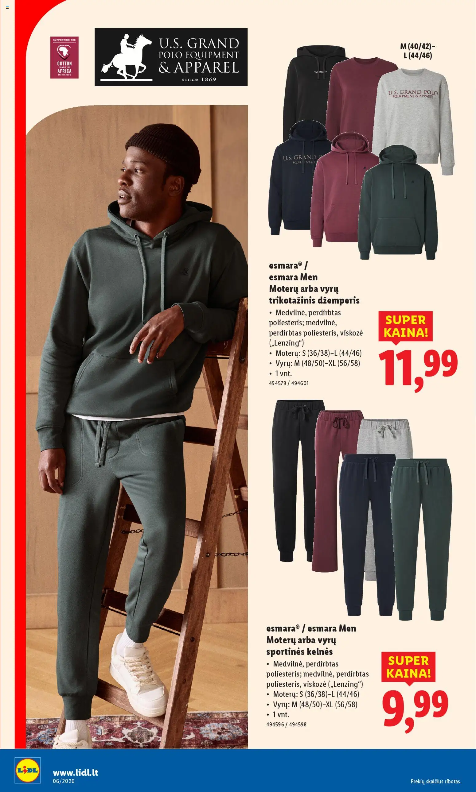 LIDL akcijos nuo 02.02.2026 | Puslapis: 20 | Prekių: Sportinės kelnės, Džemperis, Kelnes