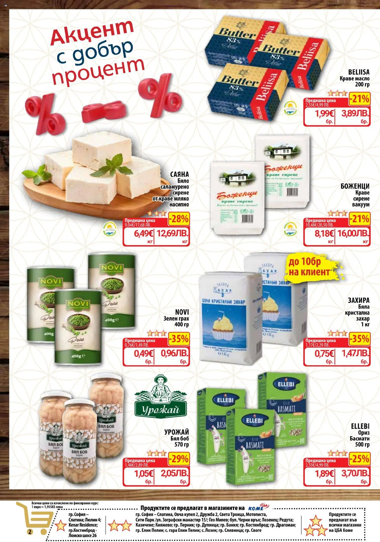 {H1} | Страница: 4 | Продукти: Краве, Масло, Захар, Грах