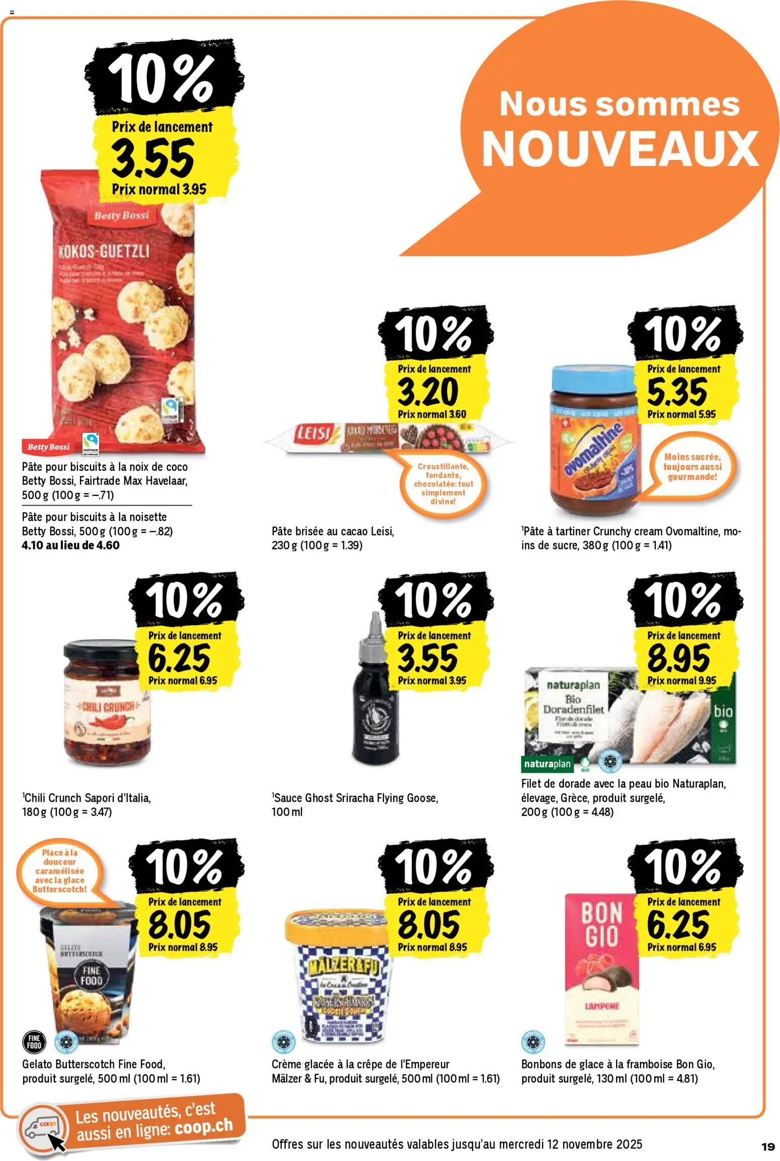 Coop - Les actions de la semaine – gültig ab 30.10.2025 | Seite: 19 | Produkte: Glace, Chili, Creme