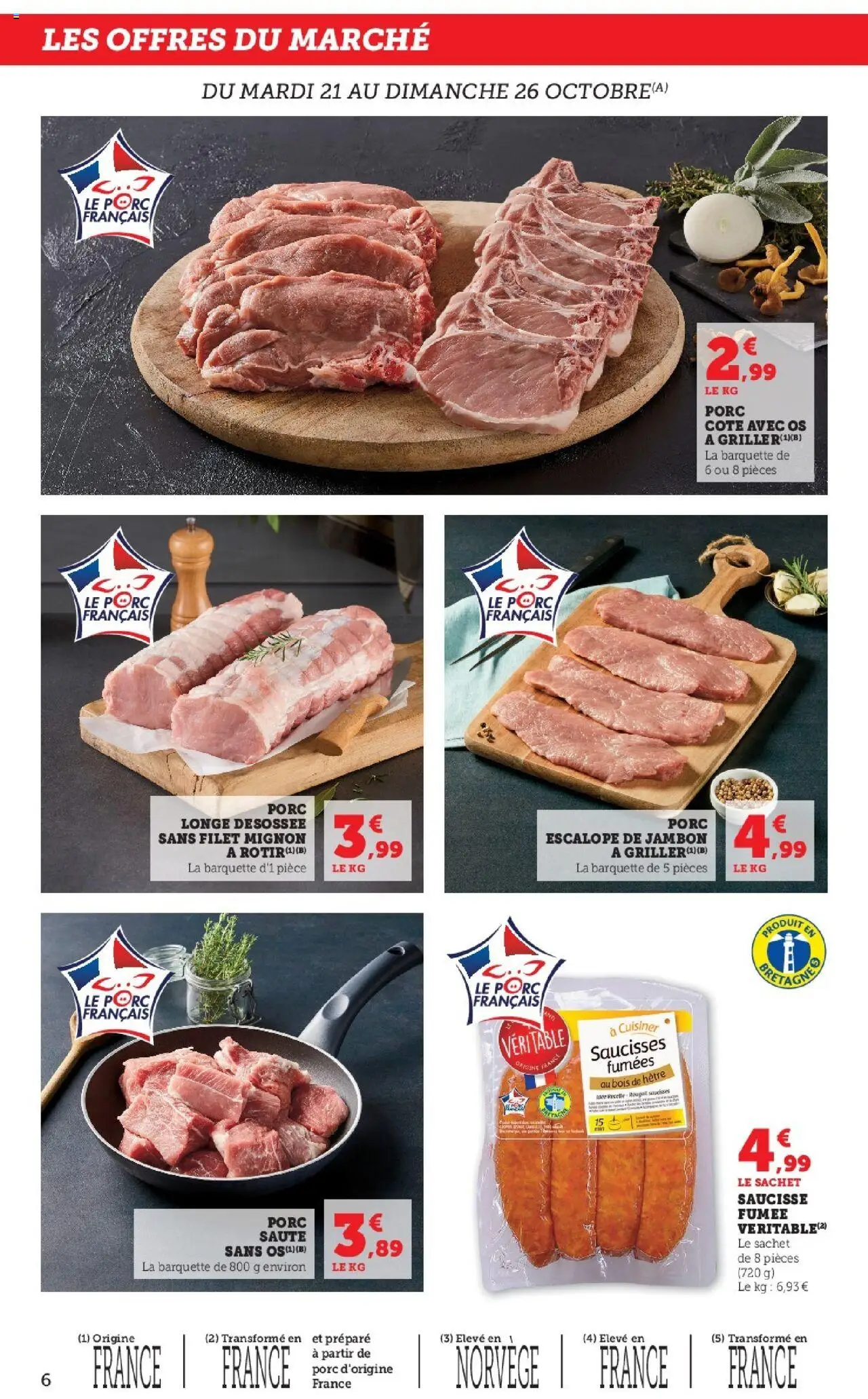 {H1} | Page: 6 | Produits: Jambon, Saucisse, Filet mignon, Porc