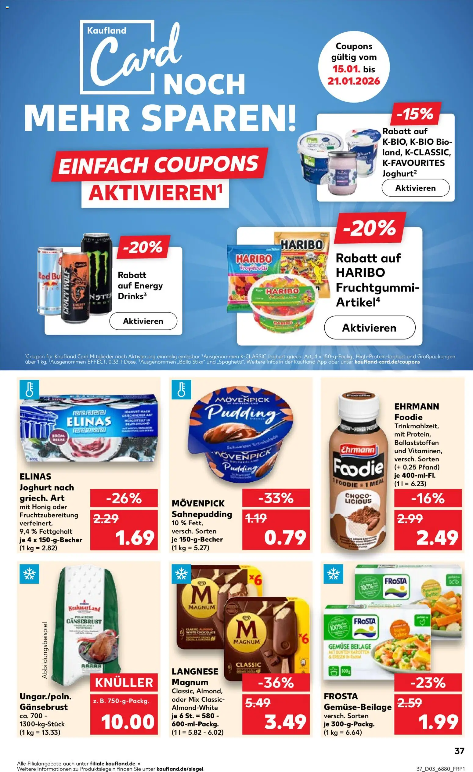 Kaufland prospekt Völklingen	 – gültig ab 18.01.2026 | Seite: 37 | Produkte: Langnese, Energy, Pudding, Gemüse