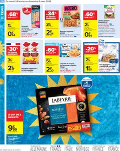 Carrefour Market - Prévisualisation de Carrefour Market Le mois vip 70% d'économies valide à partir de 24.02.2026 | Page: 40 | Produits: Sandwich, Saumon fumé, Pois, Pain