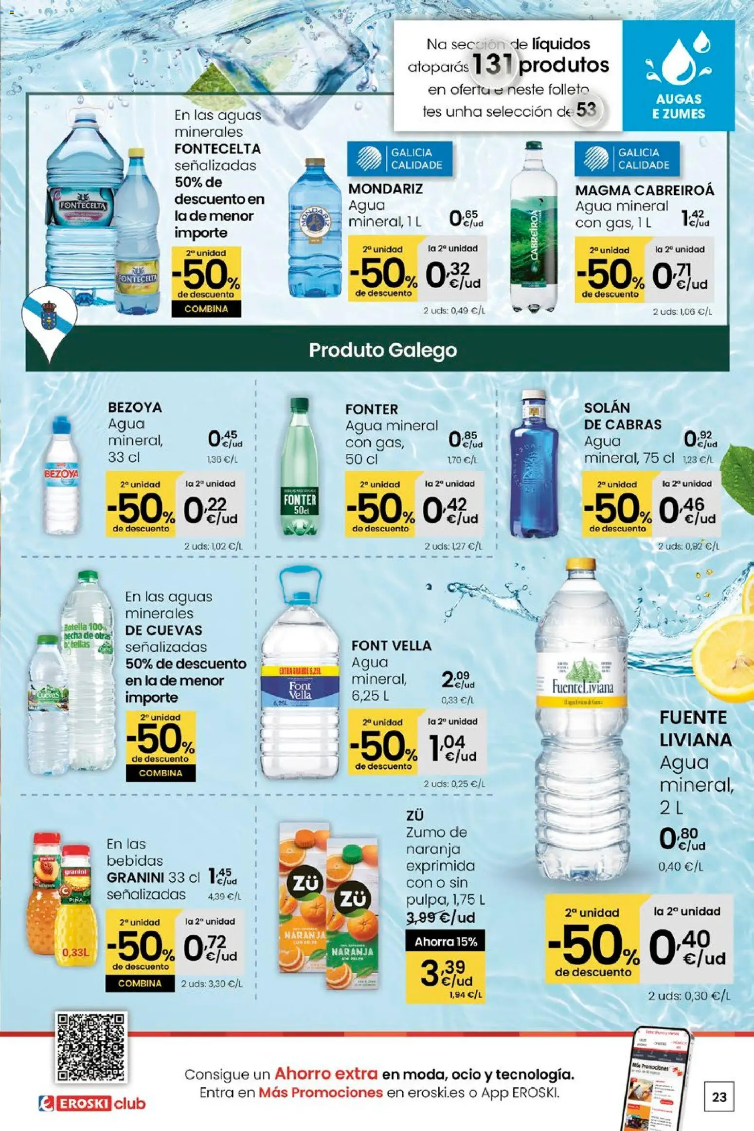 Eroski - Quién bien te quiere te hará ahorrar │ válido desde el 15.01.2026 | Página: 23 | Productos: Piña, Ροζ πιπέρι, Agua mineral