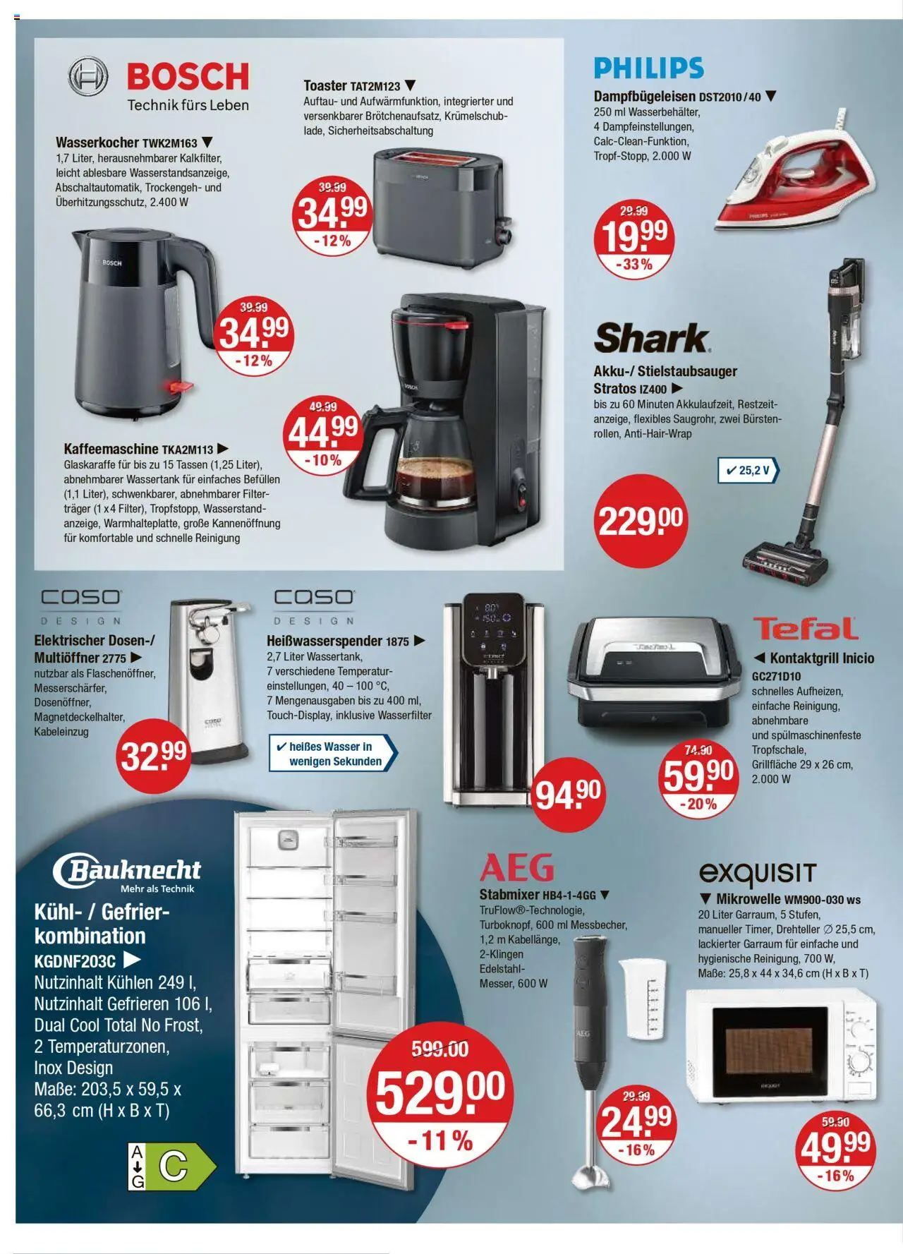 V-Markt - Schwaben / Oberbayern – gültig ab 09.10.2025 | Seite: 12 | Produkte: Bosch, Philips, Wasser, Stabmixer