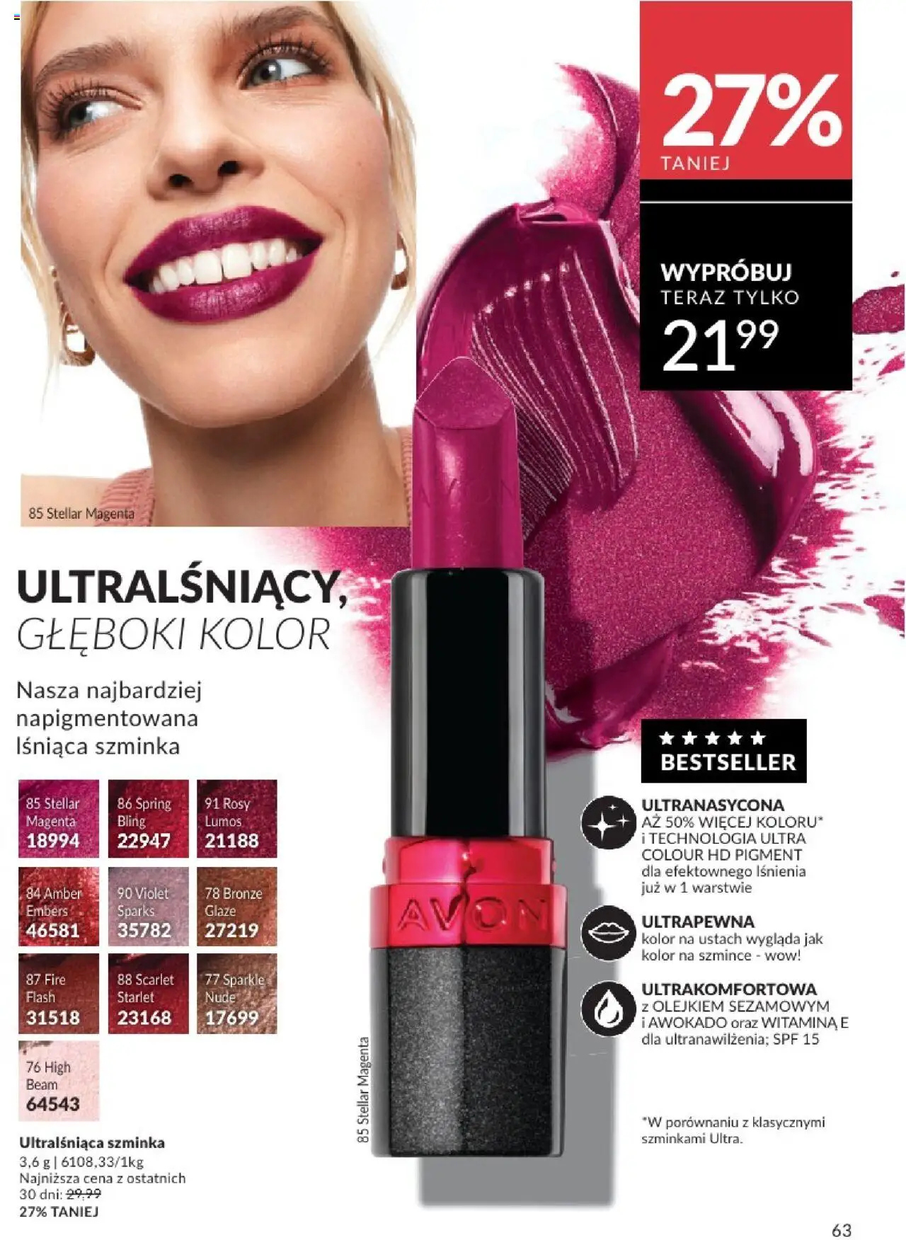 Avon Katalog 08 2025 od 01.08.2025 | Strona: 63 | Produkty: Szminka, Awokado