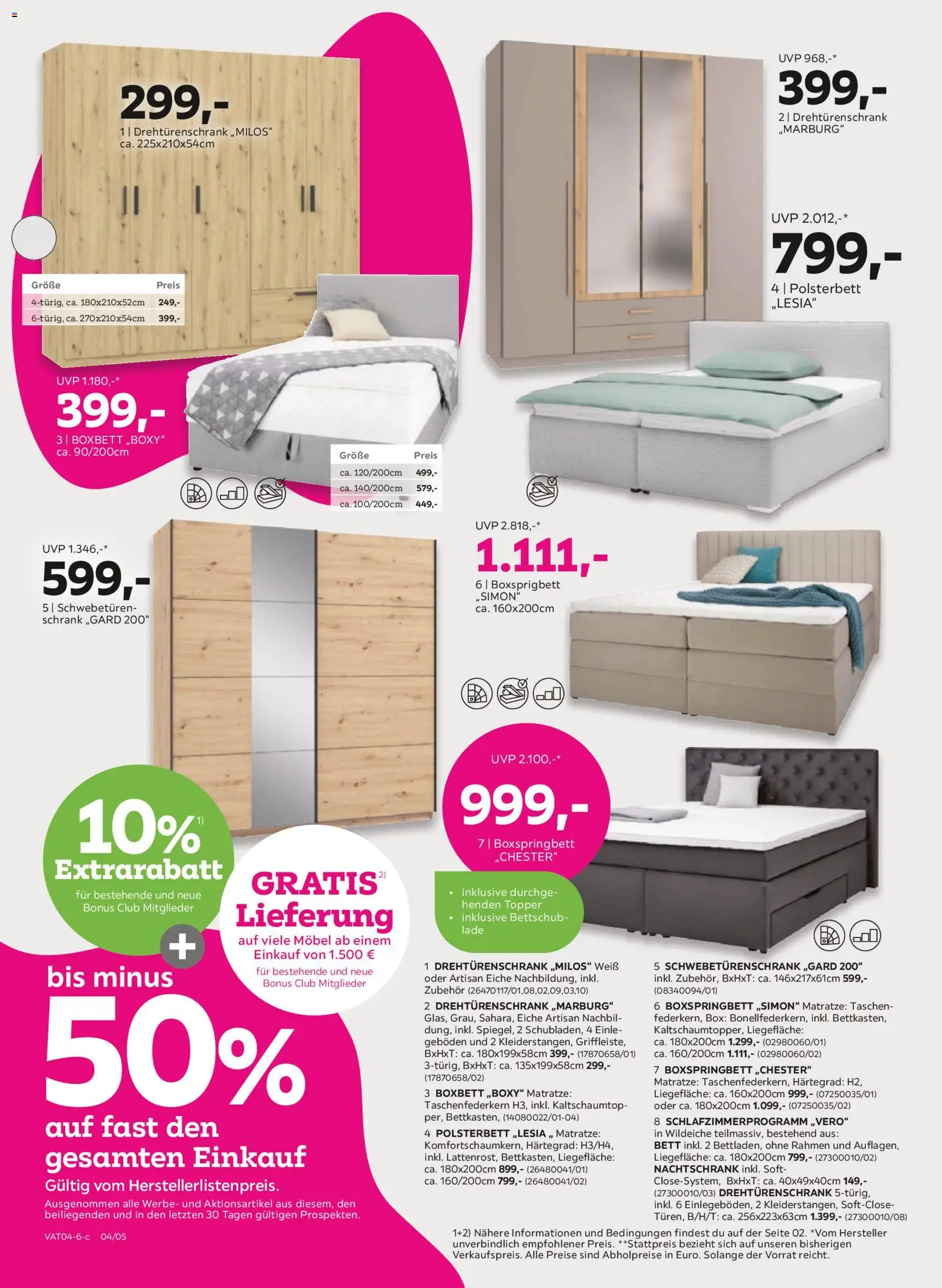 Mömax Prospekt aktuell gültig ab 21.04.2026 | Seite: 4 | Produkte: Bett, Matratze, Schrank, Box