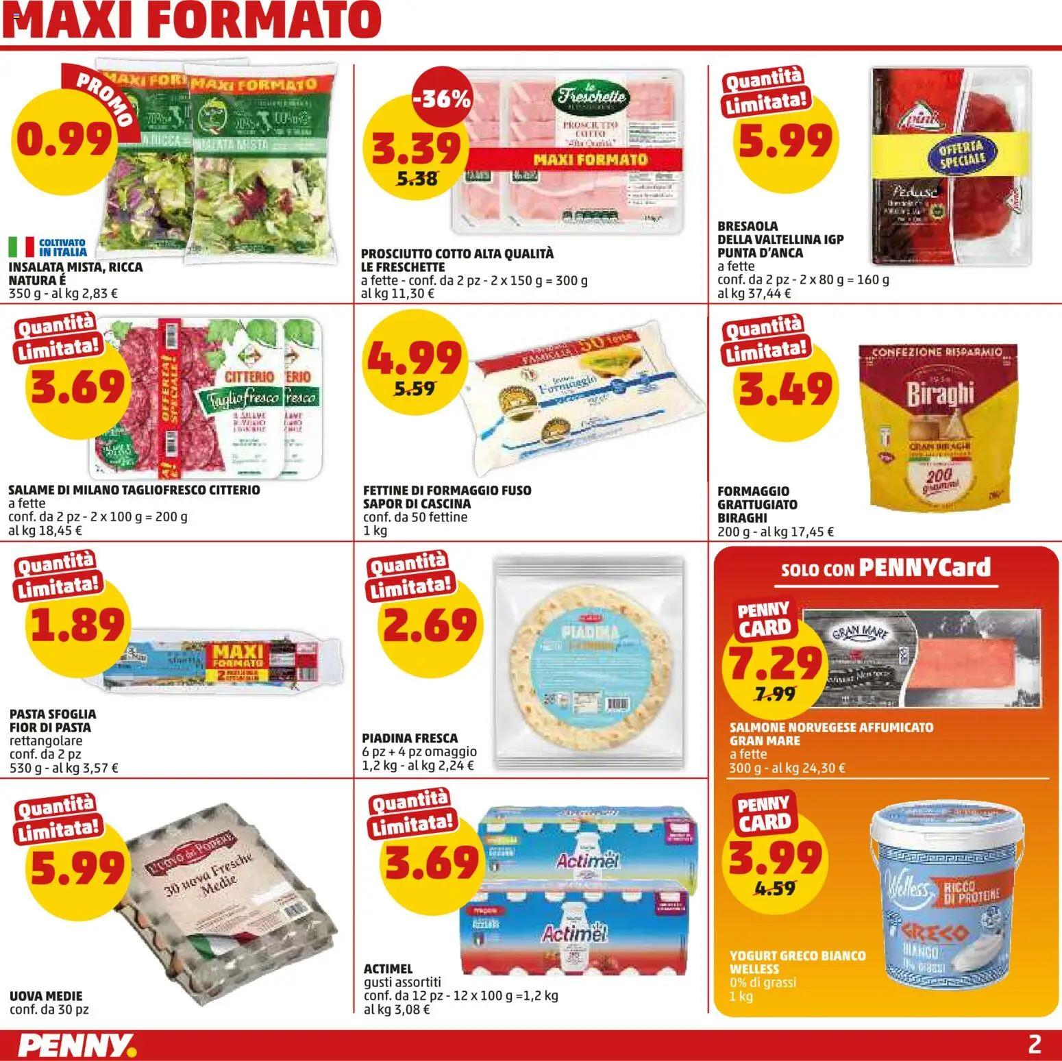 Volantino PENNY del 06.11.2025 | Pagina: 2 | Prodotti: Yogurt, Pasta sfoglia, Insalata, Piadina