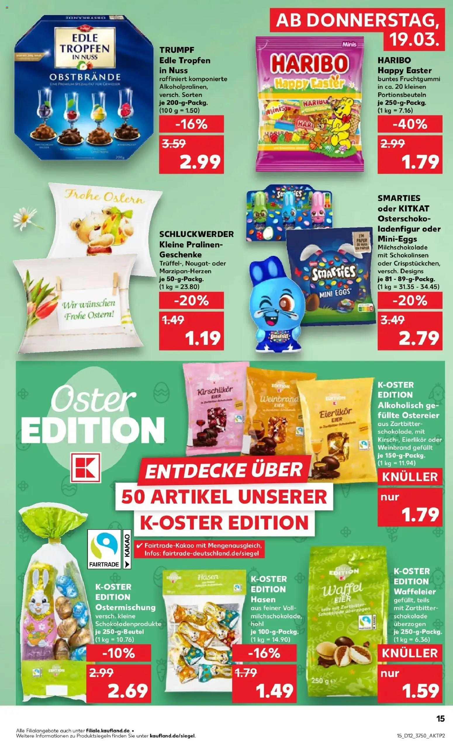 Kaufland Prospekt Sondershausen	 – gültig ab 19.03.2026 | Seite: 15 | Produkte: Haribo, Eier, Schokolade, Smarties