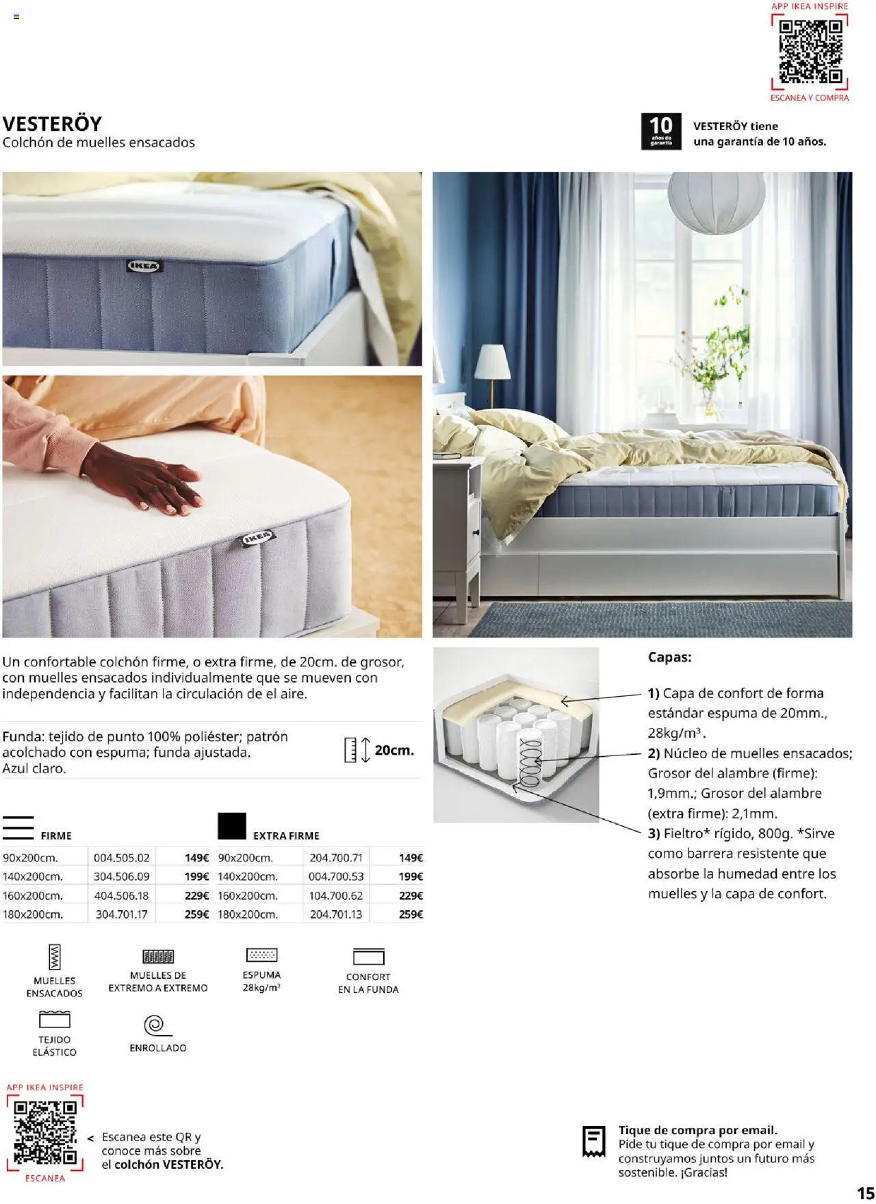 Catálogo IKEA Confort │ válido desde el 04.02.2025 | Página: 15 | Productos: Colchon, Funda