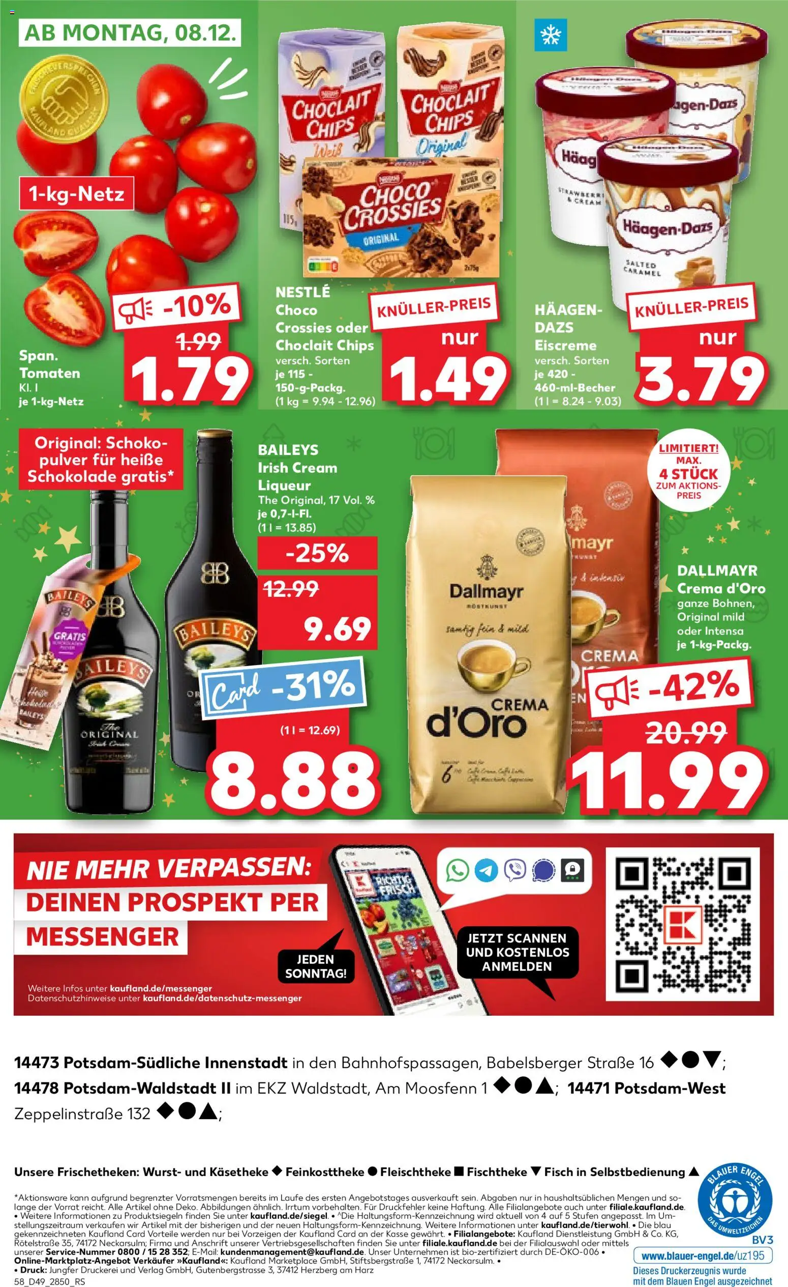 Kaufland prospekt Potsdam	 – gültig ab 04.12.2025 | Seite: 58 | Produkte: Tomaten, Fisch, Dallmayr, Wurst