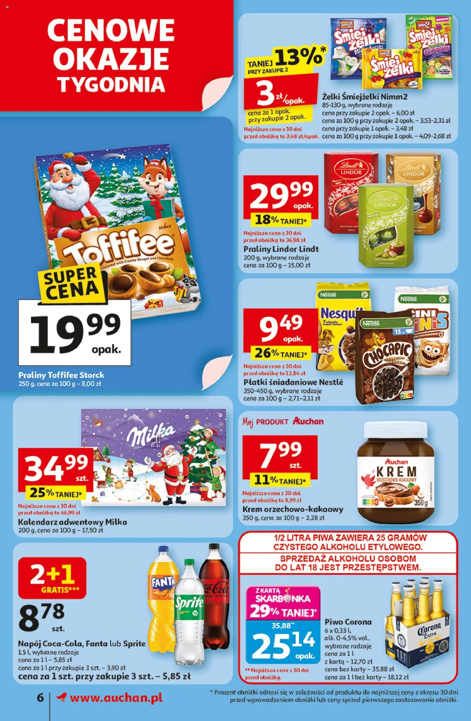 Auchan Gazetka od 06.11.2025 | Strona: 6 | Produkty: Karta, Praliny, Milka, Krem