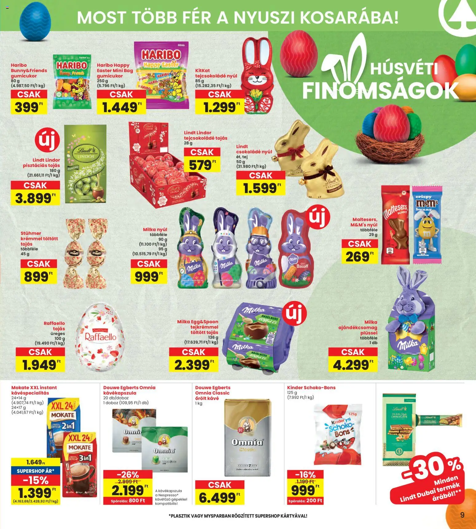 Interspar akciós ujság - amely érvényes a következő dátumtól: 12.03.2026 | Oldal: 9 | Termékek: Raffaello, Tejcsokoládé, Tej, Tojás