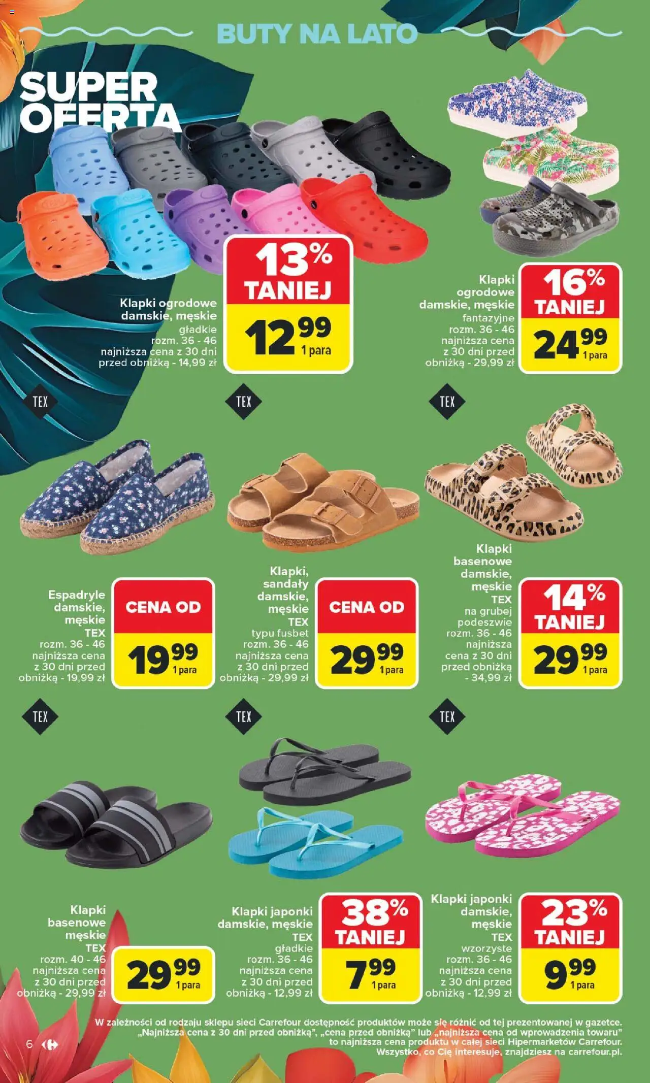 Carrefour Gazetka - Lato bliskie, ceny niskie od 02.06.2025 | Strona: 6 | Produkty: Sandały, Buty, Klapki, Japonki