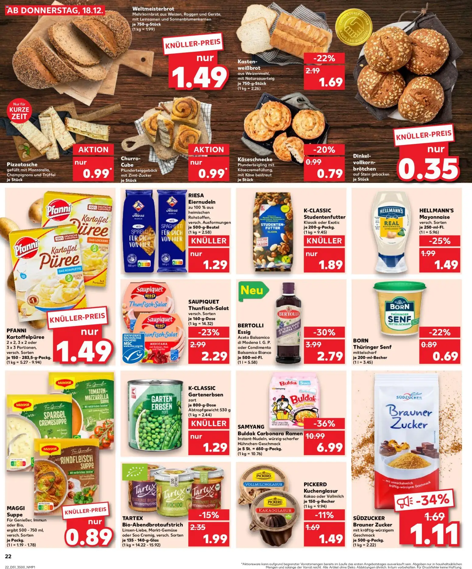 Kaufland prospekt Jena	 – gültig ab 21.12.2025 | Seite: 22 | Produkte: Paprika, Pasta, Salat, Erbsen